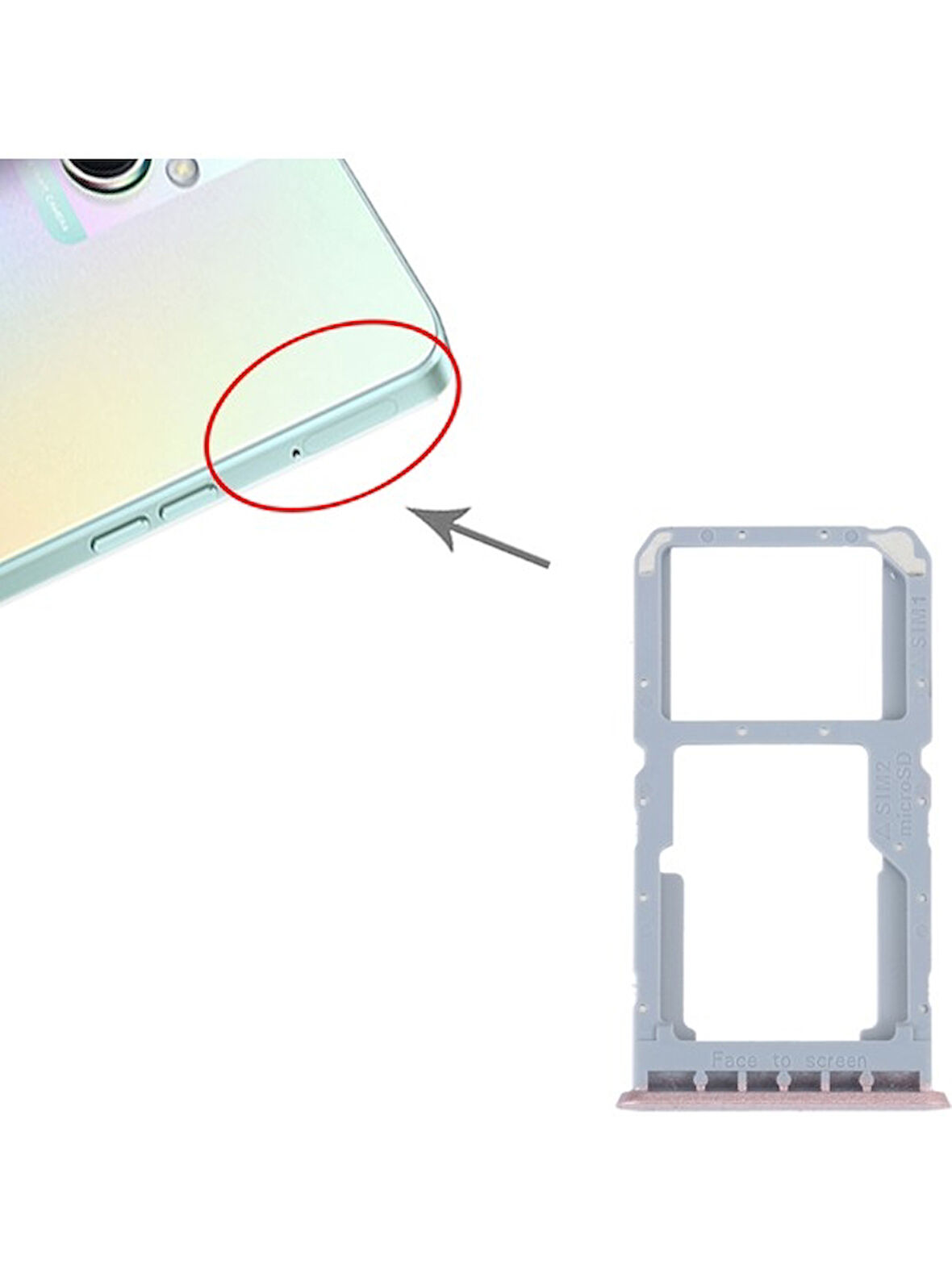 Oppo A96 Çin Sım + Sım / Mikro Sd Kart Tepsisi Için