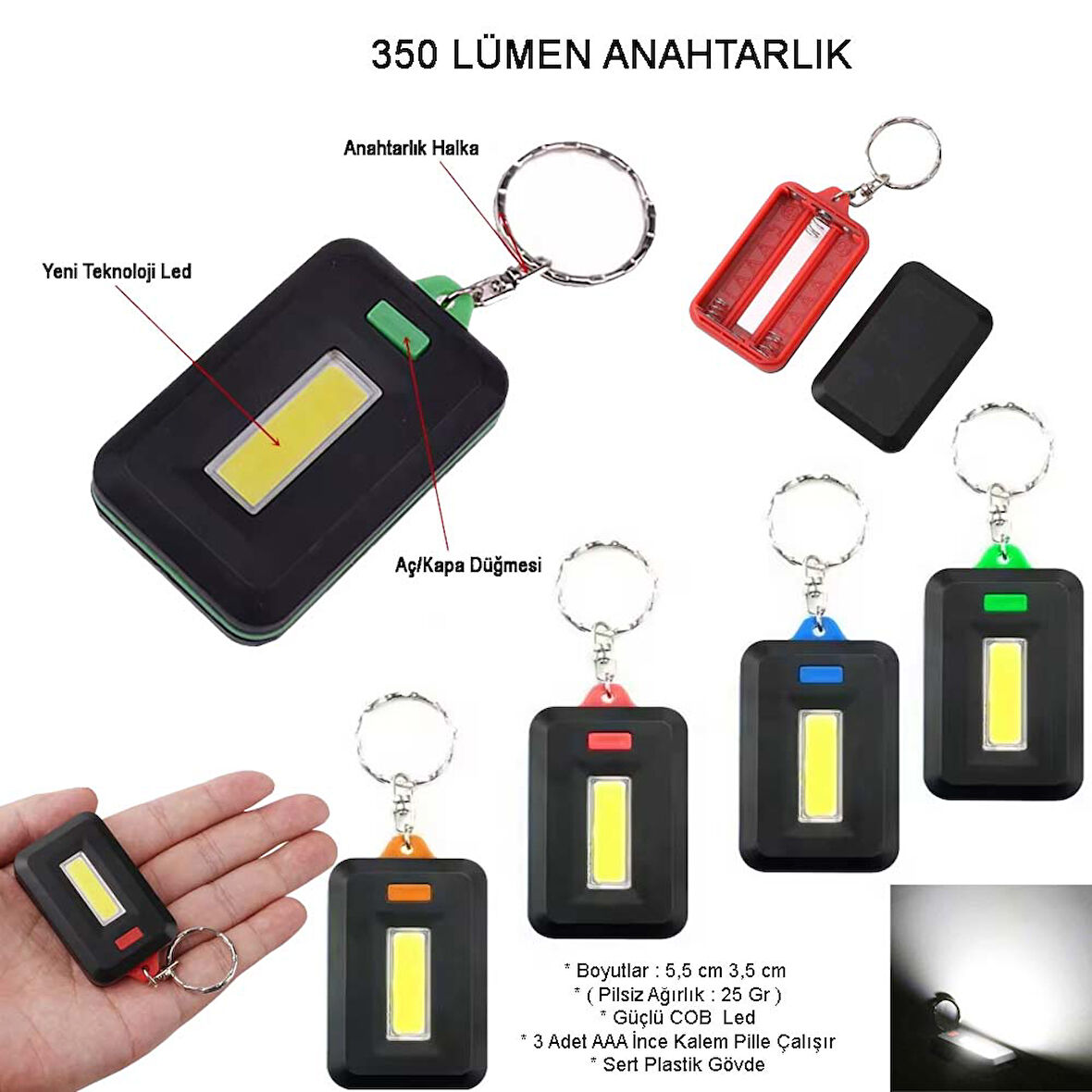 Ortam Aydınlatan 350 Lümen Anahtarlık Wt-377