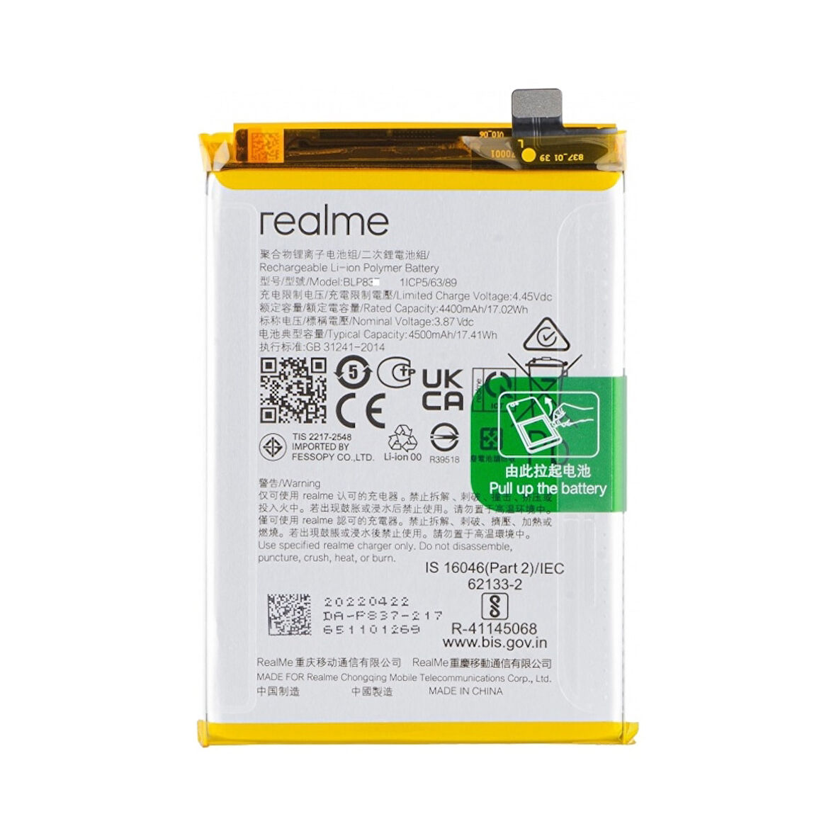 Realme V15 Pil Batarya Blp833