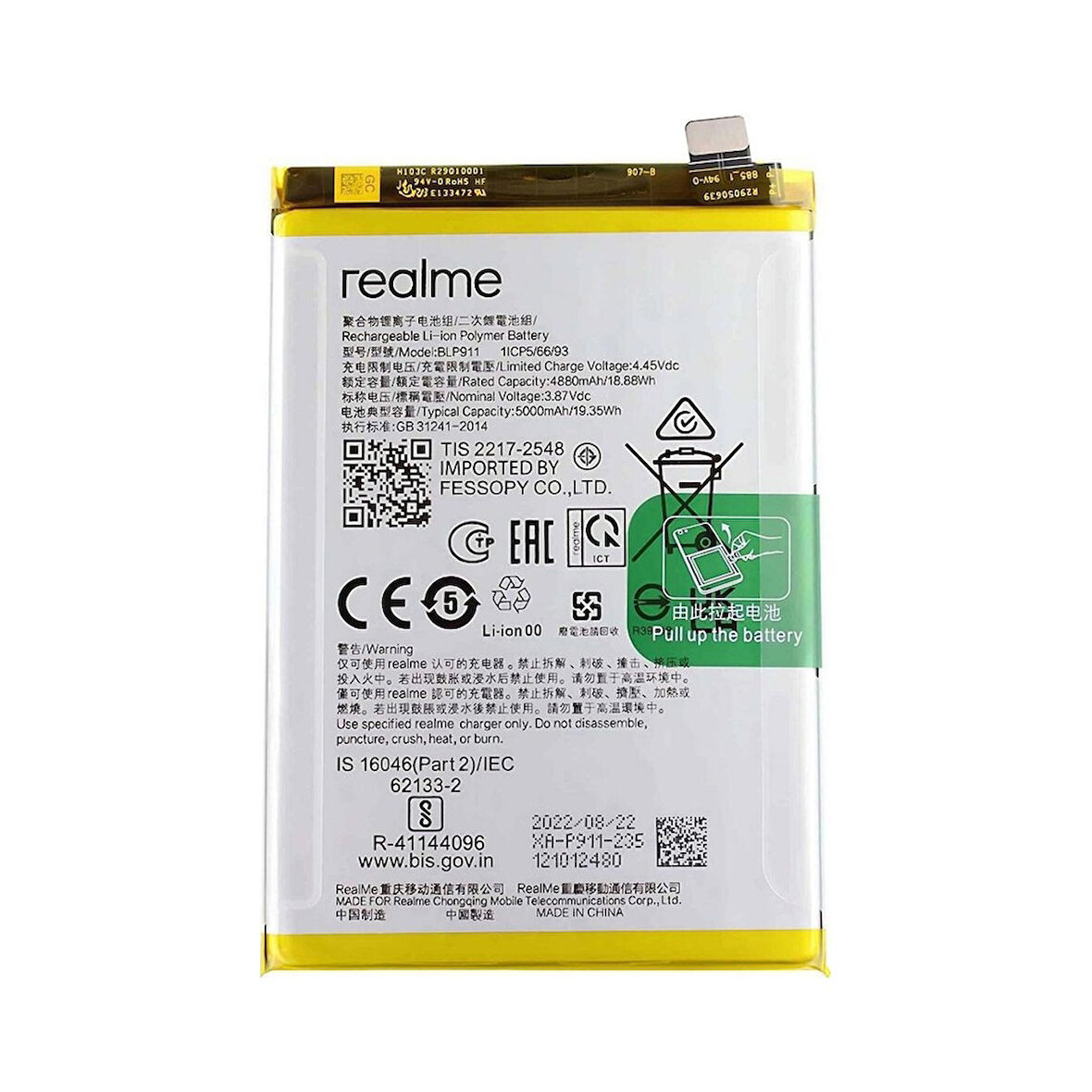 Realme 9 Pro 5g Pil Batarya Blp911