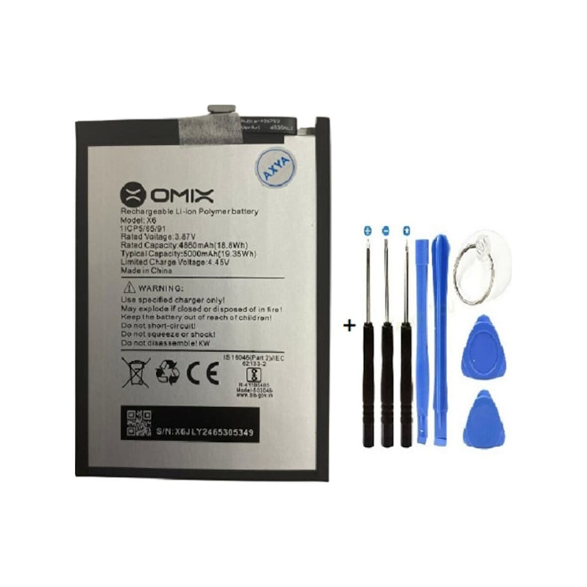 Omix X6 Pil Batarya + Tamir Seti 5000 Mah