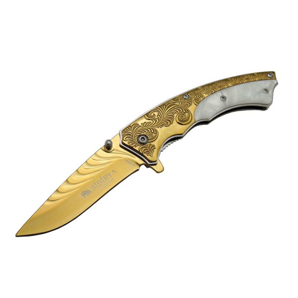 Sibirya İşlemeli Çakı Gold Marka:Sibirya Ürün Kodu: S-2063A 19,5 CM