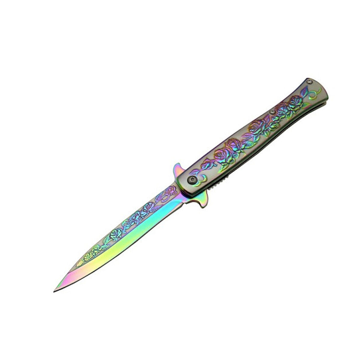 Metal Güllü Çakı Rainbow Marka:Sibirya Ürün Kodu: HC012 RNB 22,5 CM