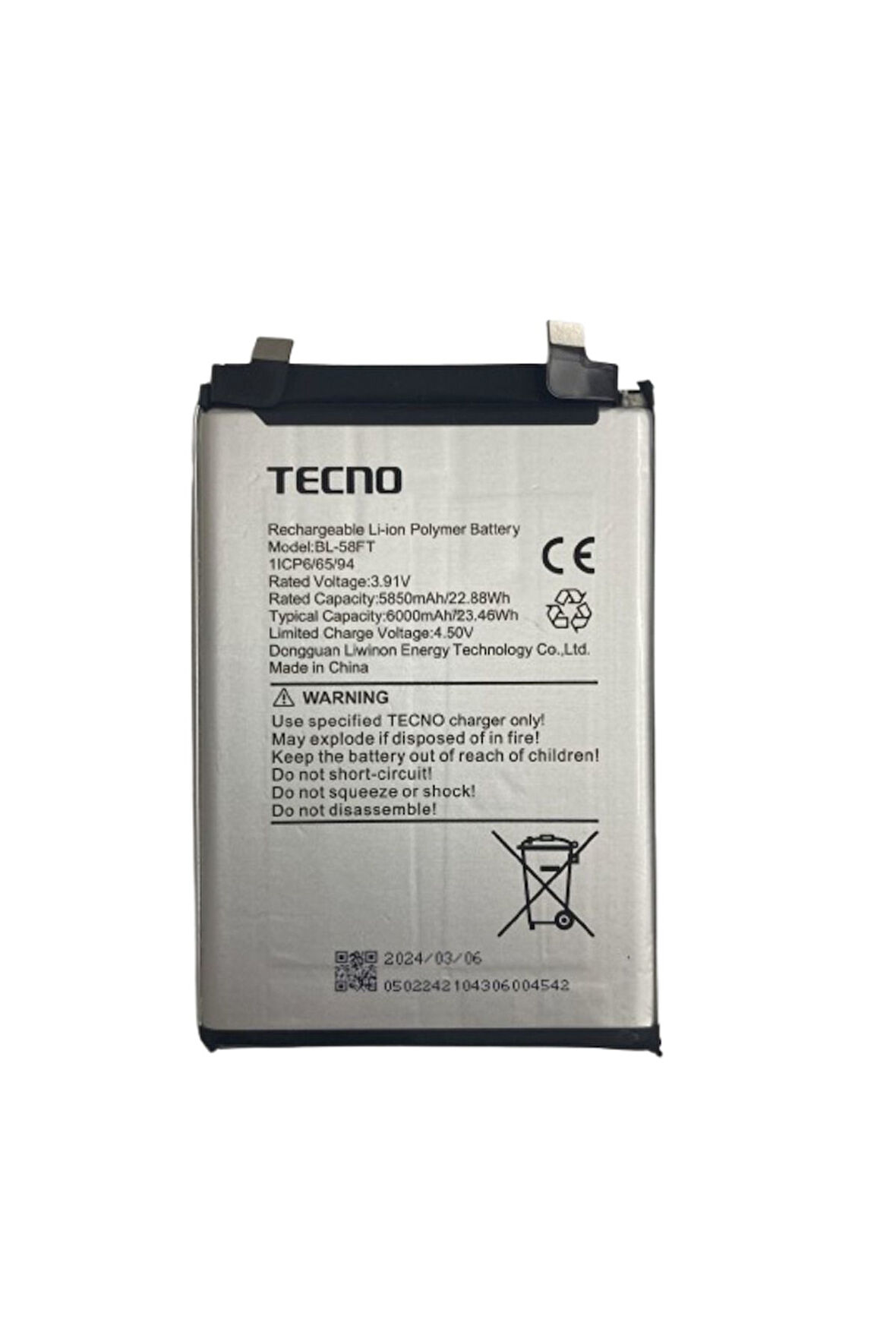 Tecno Pova 6 / Pova 6 Pro Pil Batarya BL-58FT 6000 mAh