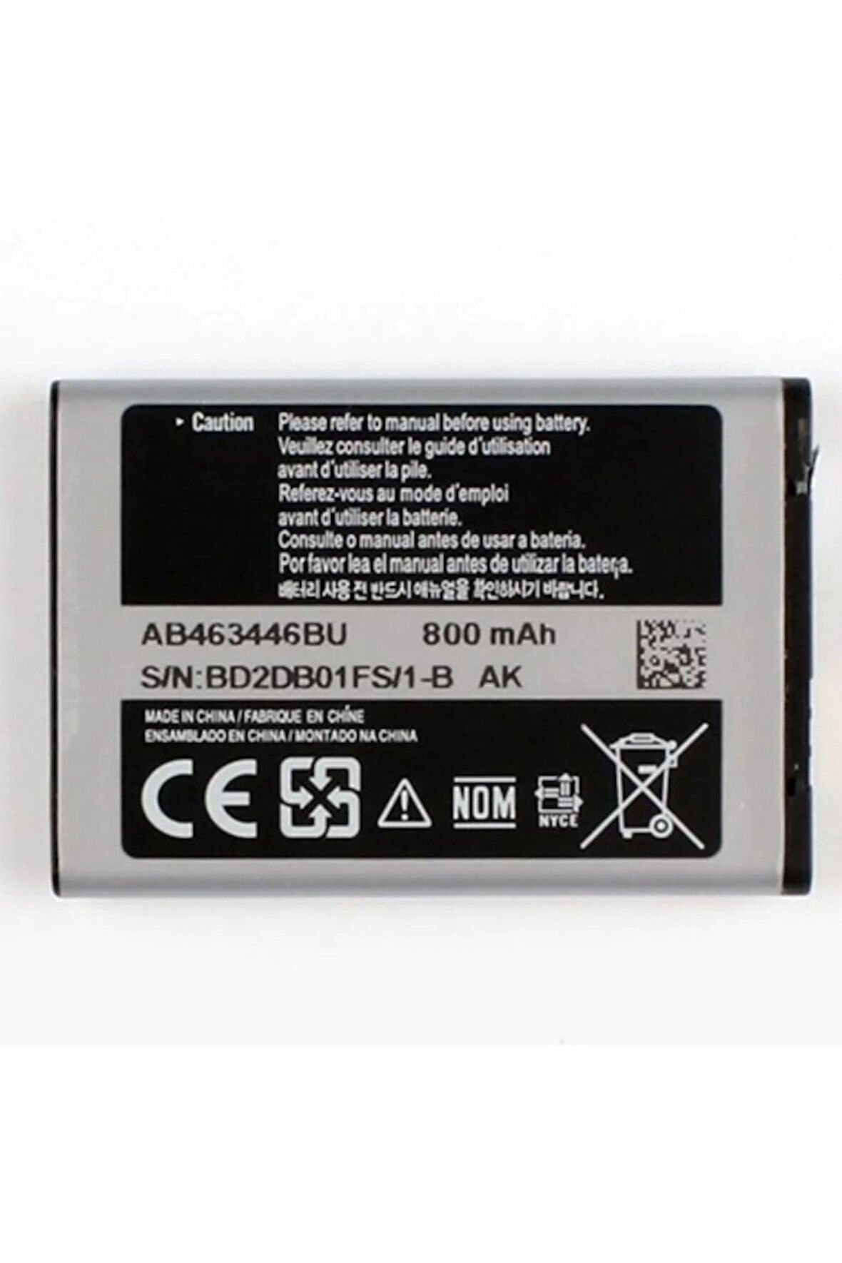 Samsung E1205 E1200 E1207 E250 E500 AB463446BU Pil Batarya