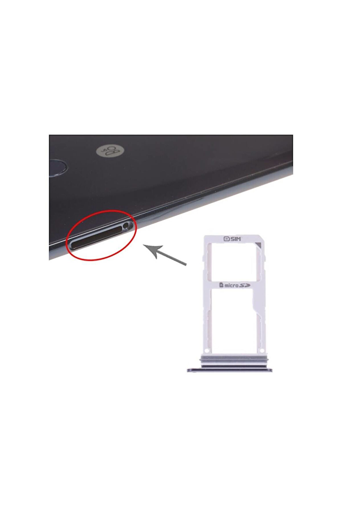 Lg V30/V30 Plus Sim Kart Tepsisi Sim Tray Siyah Renk