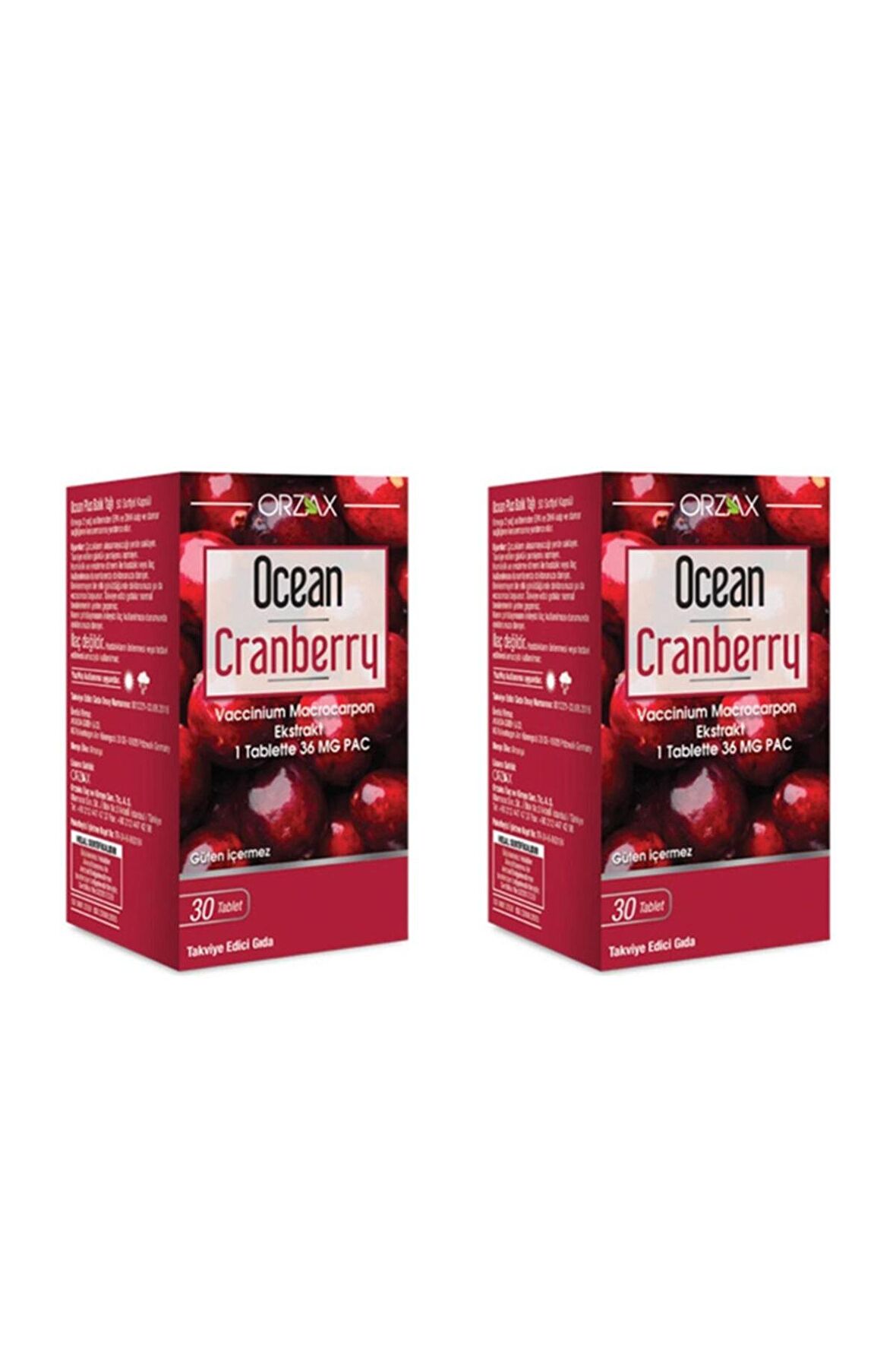 Ocean Cranberry Turna Yemişi Ekstresi 36 mg Pac 30 Kapsül 2 Kutu