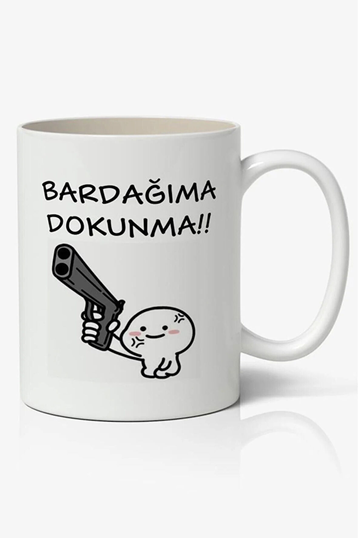 Bardağıma Dokunma Temalı Beyaz Kupa Bardak Sevgiliye Arkadaşa Hediye