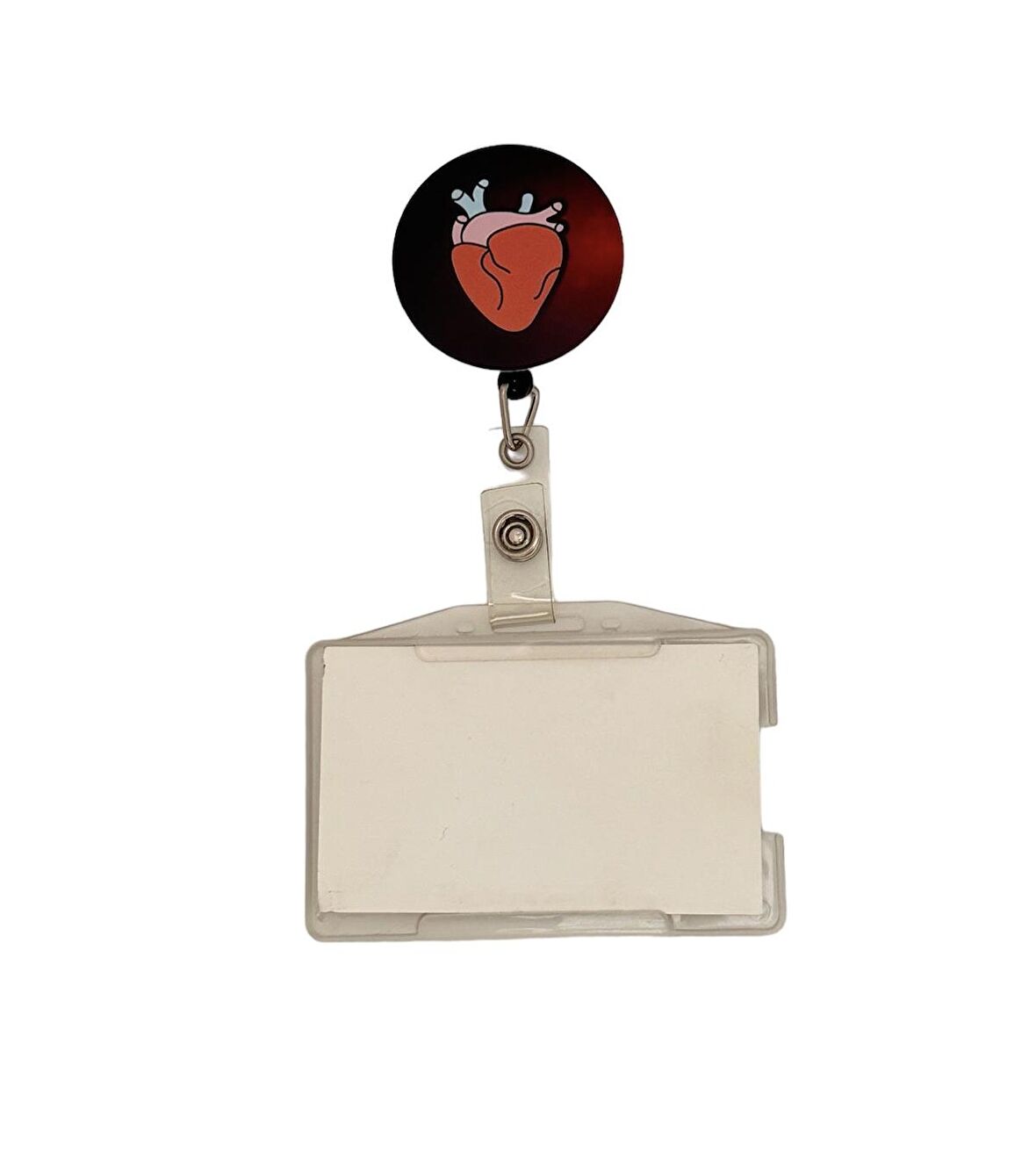 Kalp Temalı Metal Yoyo Kartlık Yoyo Yaka Kartlığı