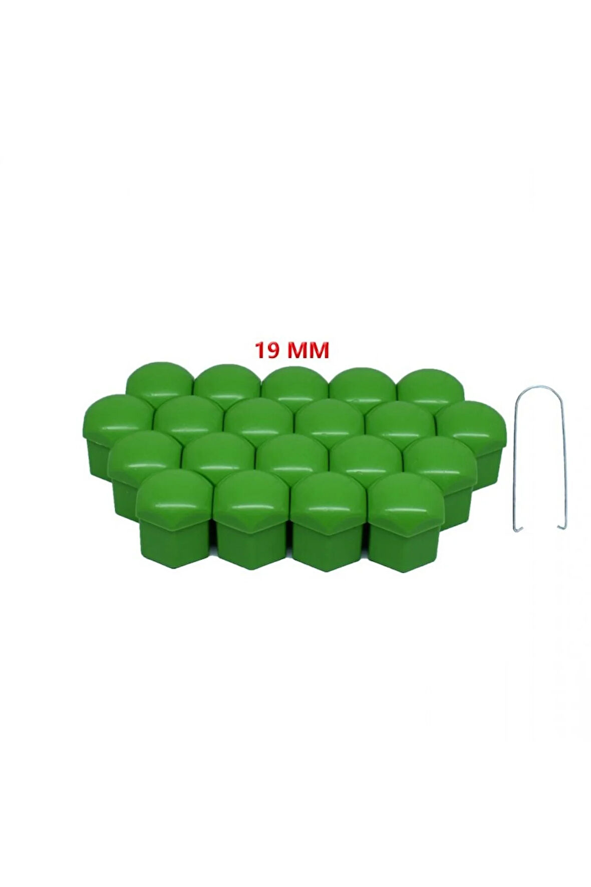 Viteksa Bijon Kapağı Düz 19mm Yeşil 20li Set