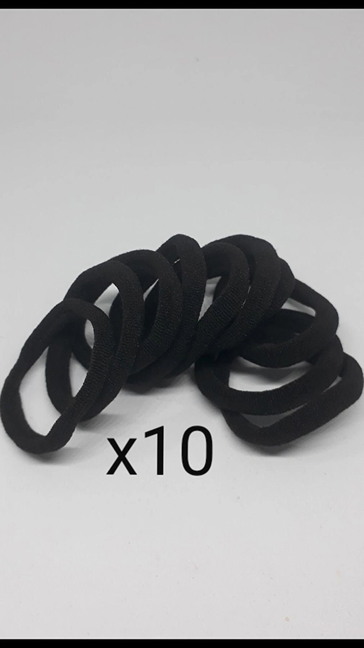 10'lu Siyah Lastik Saç Tokası Siyah
