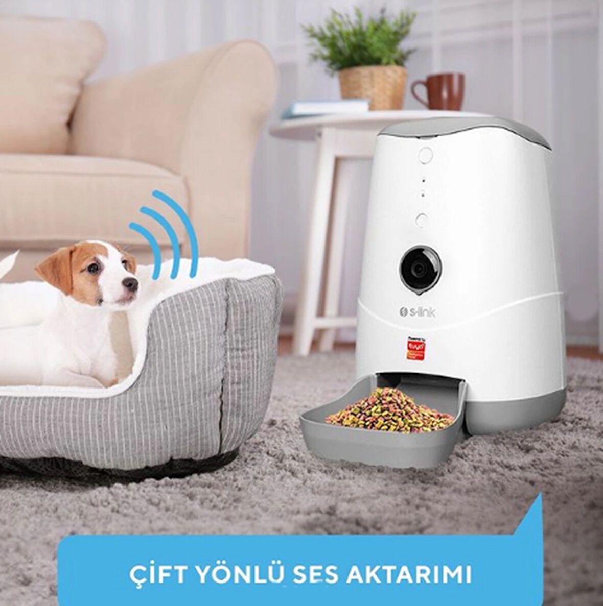 SL-20 HD Kameralı Akıllı Otomatik Kedi Köpek Besleyici Wifi TUYA Destekli 