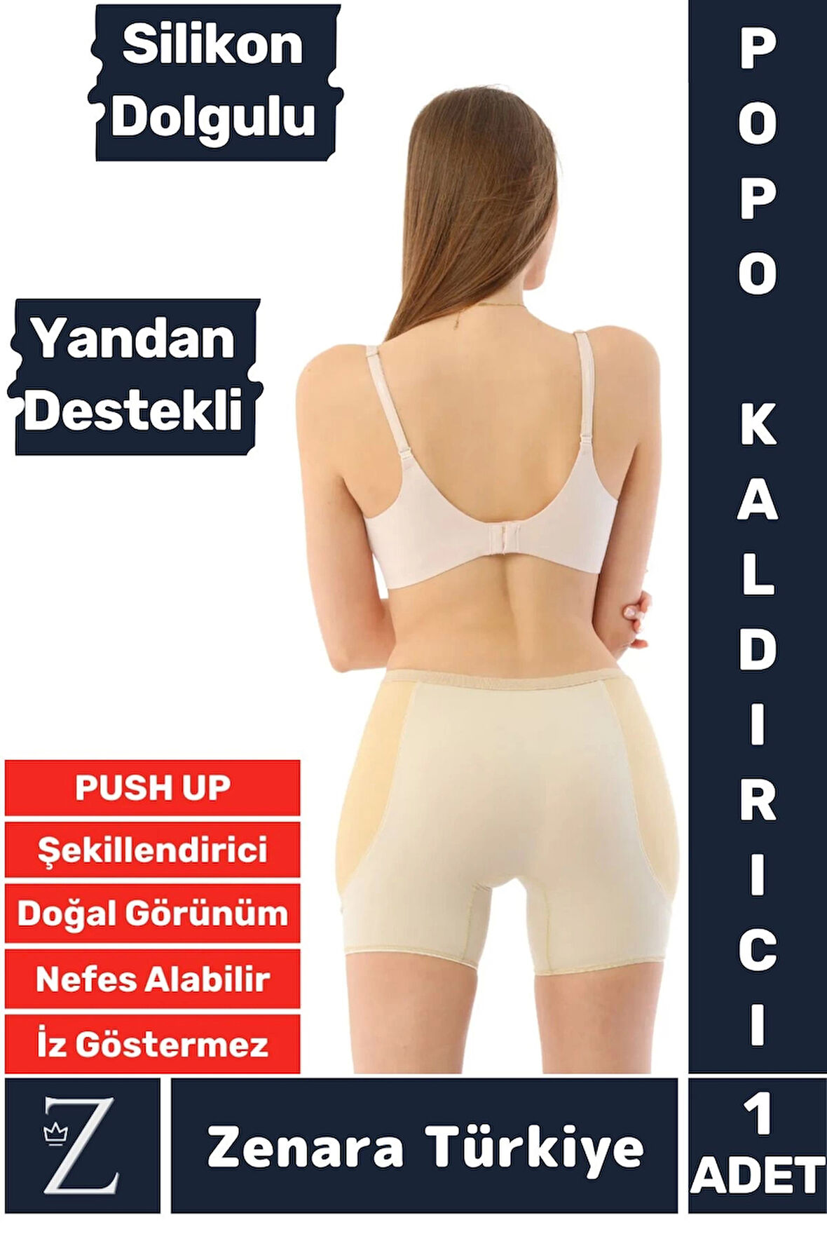 Kaymaz İz İç Göstermez PUSH UP Popo Kaldırıcı Şekillendiren Yandan Destekli Dolgulu Şort Korse