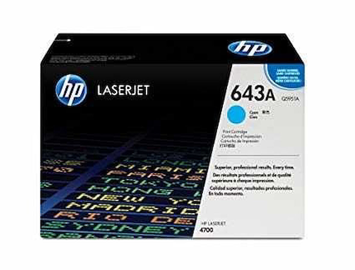 HP Q5951A (643A) Mavi Orjinal Toner - LaserJet 4700 (T5097)