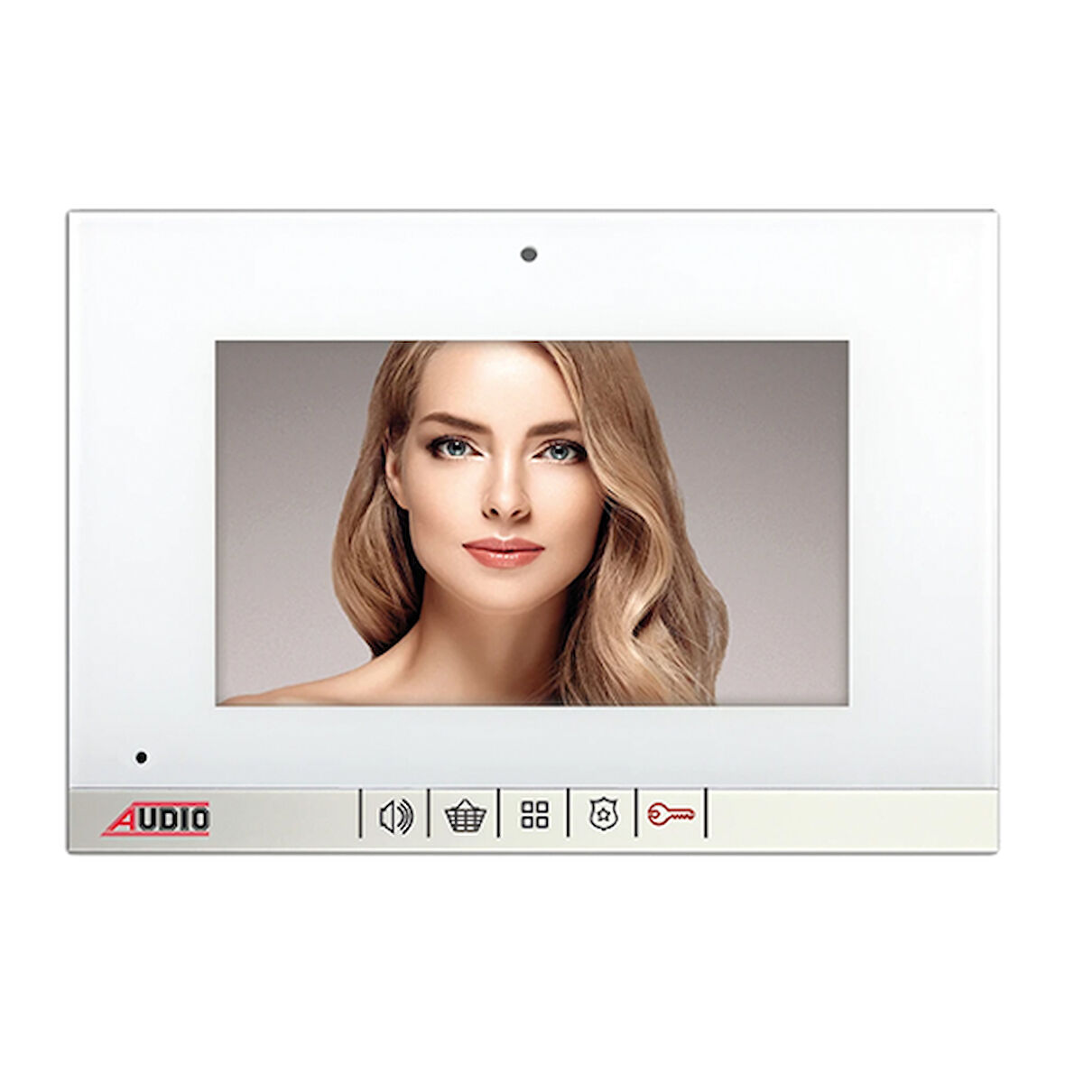 AUDIO 001464A (001190)  Bus Plus 7"Görüntülü Diafon Mekanik Butonlu Handsfree  Vi̇lla Set Beyaz