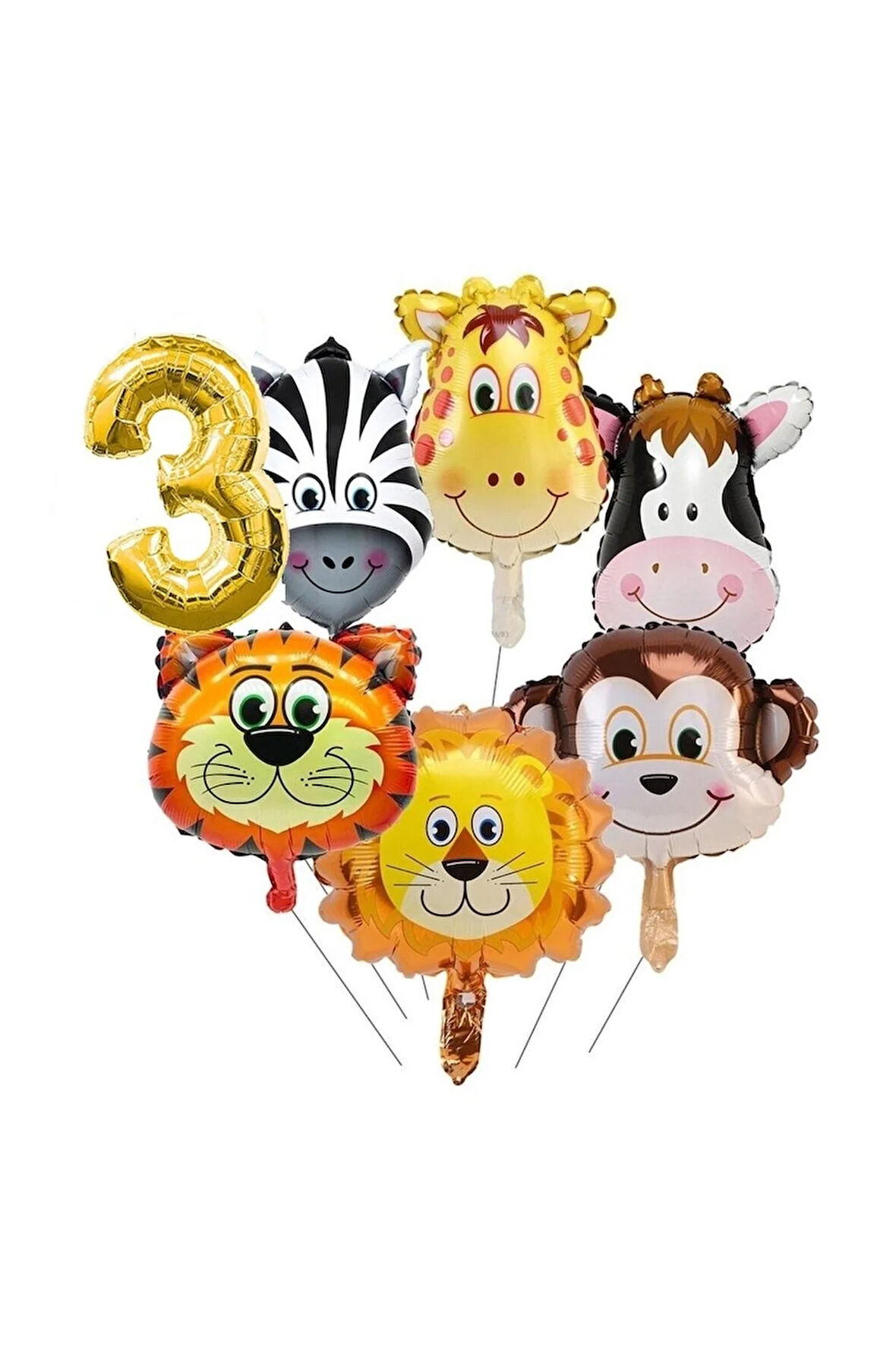 Safari Fiğürlü 3 Yaş Balon Seti