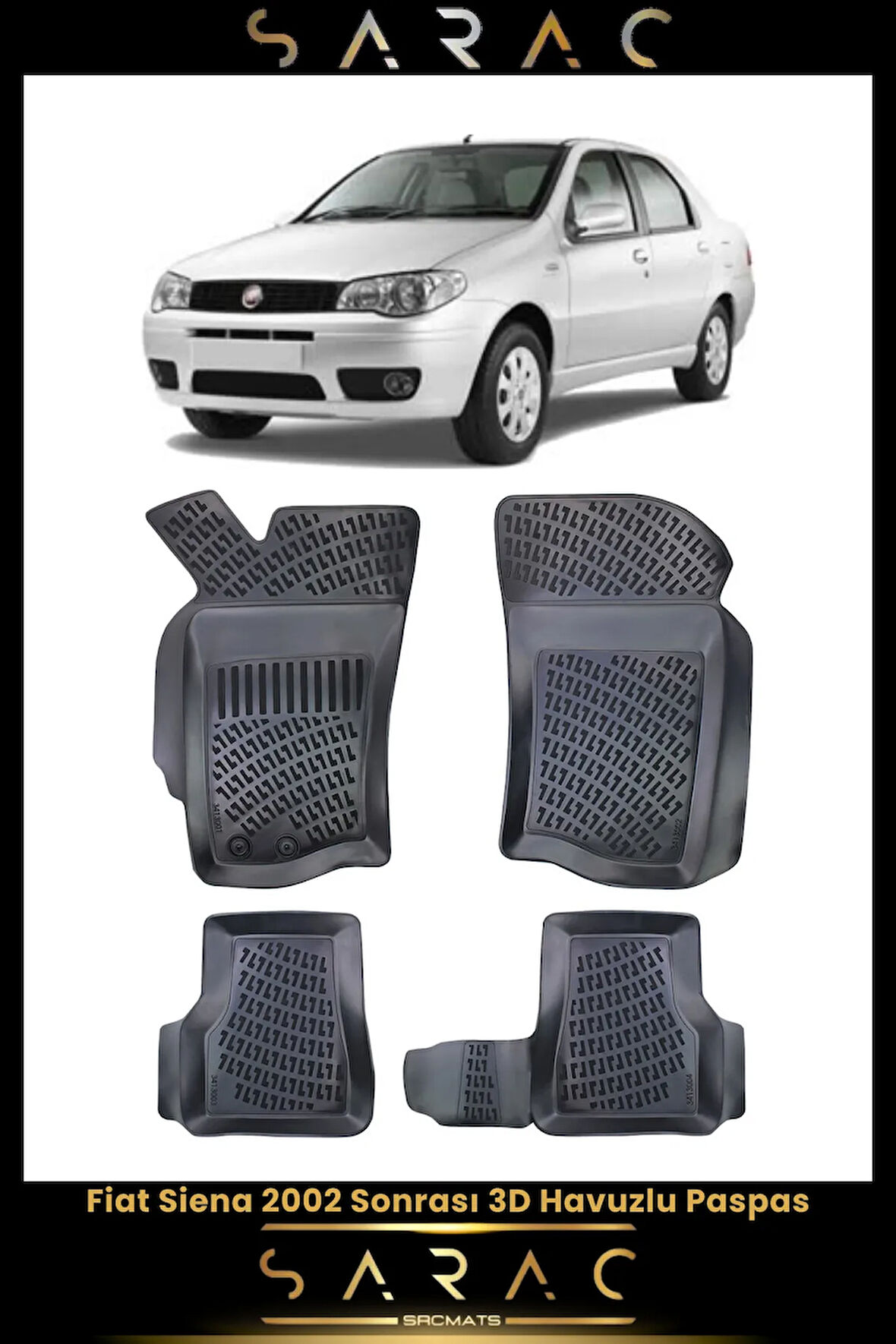 Fiat Siena 2020 Model Araca Özel 3d Havuzlu Paspas