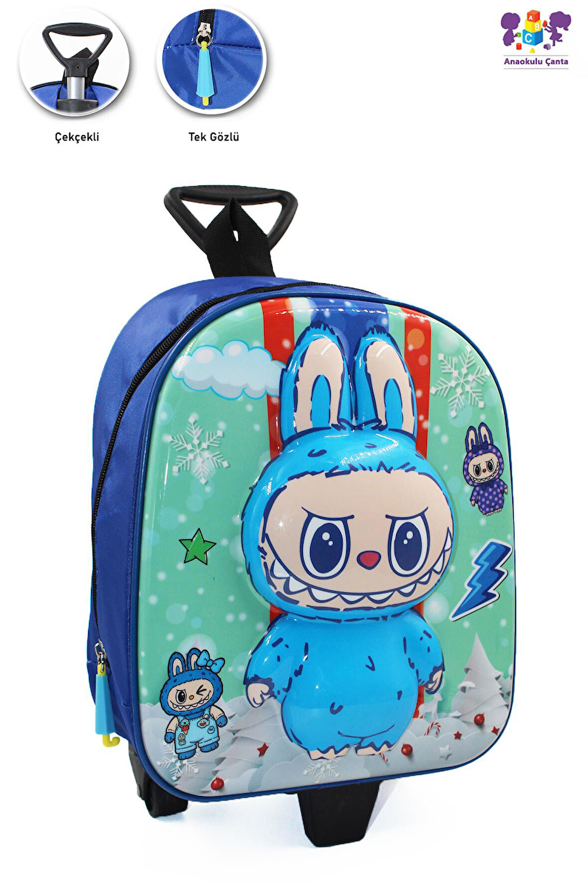 Labubu Çekçekli Anaokulu Çantası - Çocuk Çanta - Kreş Çantası - Labubu Çanta