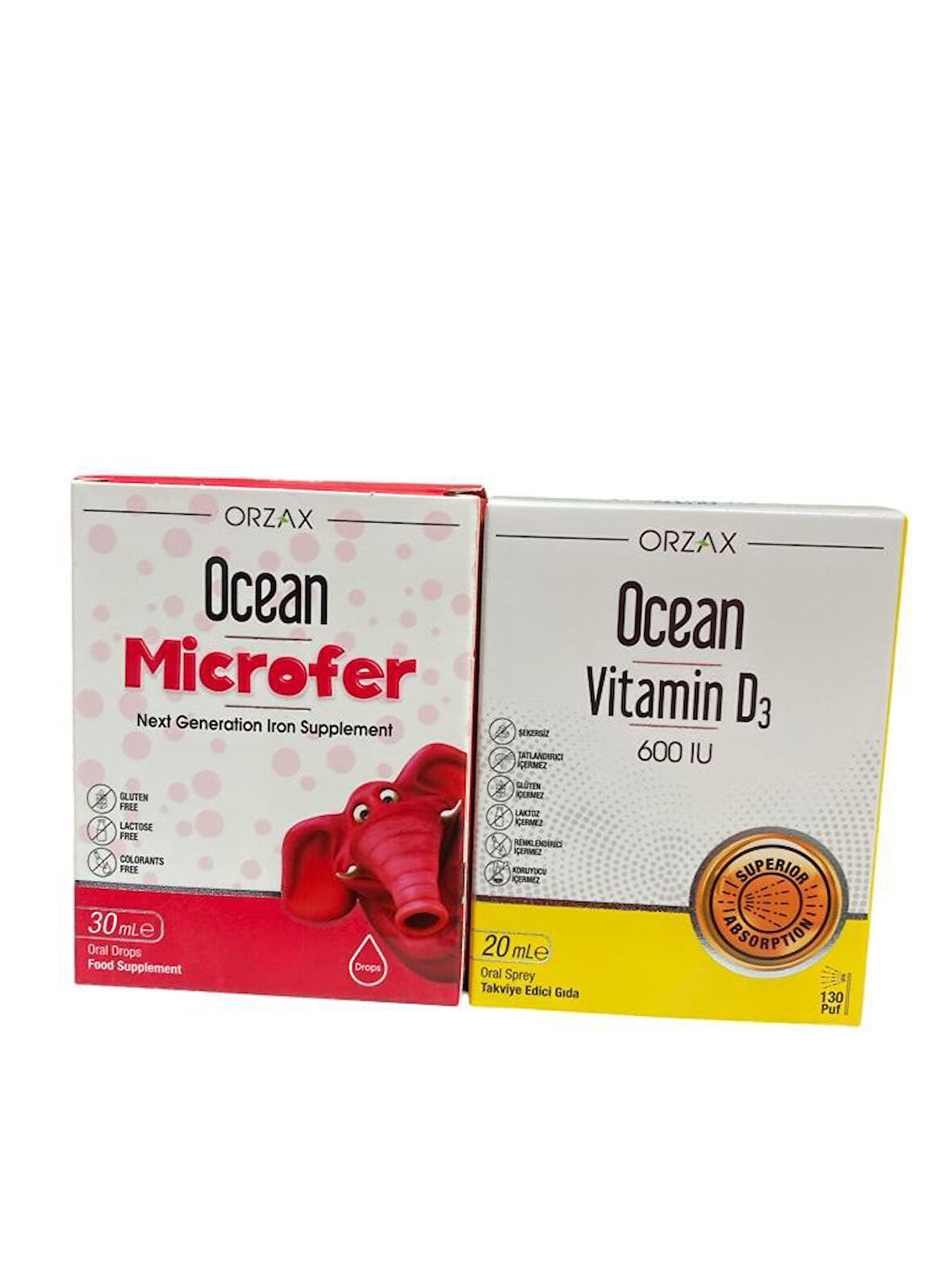 Ocean Microfer Damla 30 Ml + Ocean Vitamin D3 600IU Sprey 20 Ml - SKT:05-07/2026