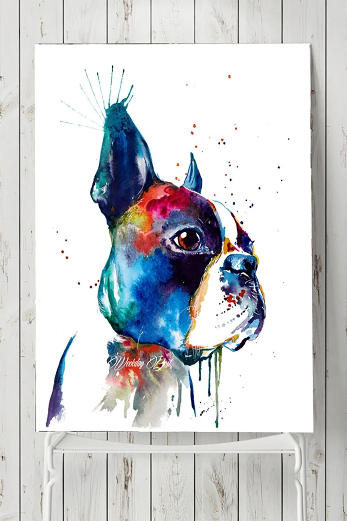 Sanatsal Köpek Hayvan Posteri 