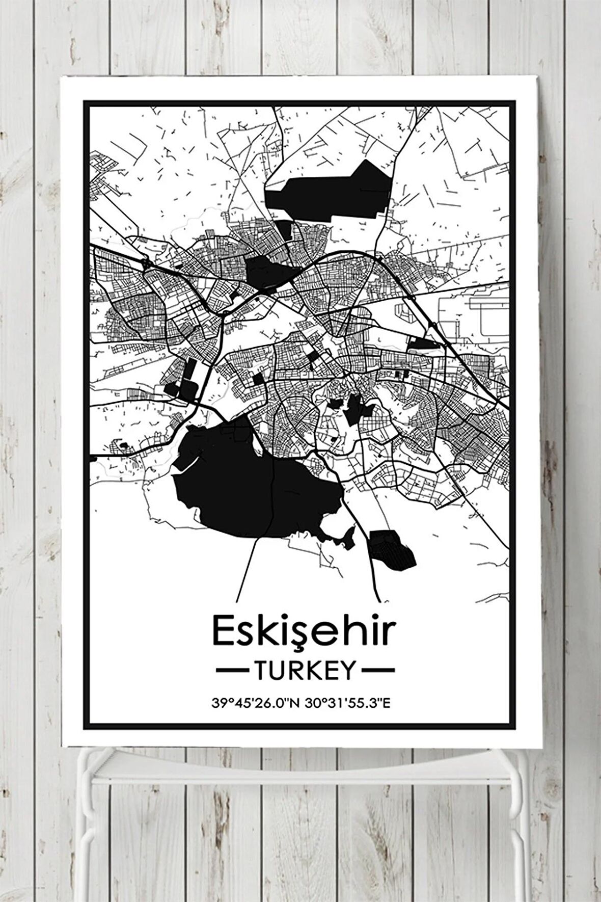 Eskişehir Harita Dekoratif Tasarım Poster