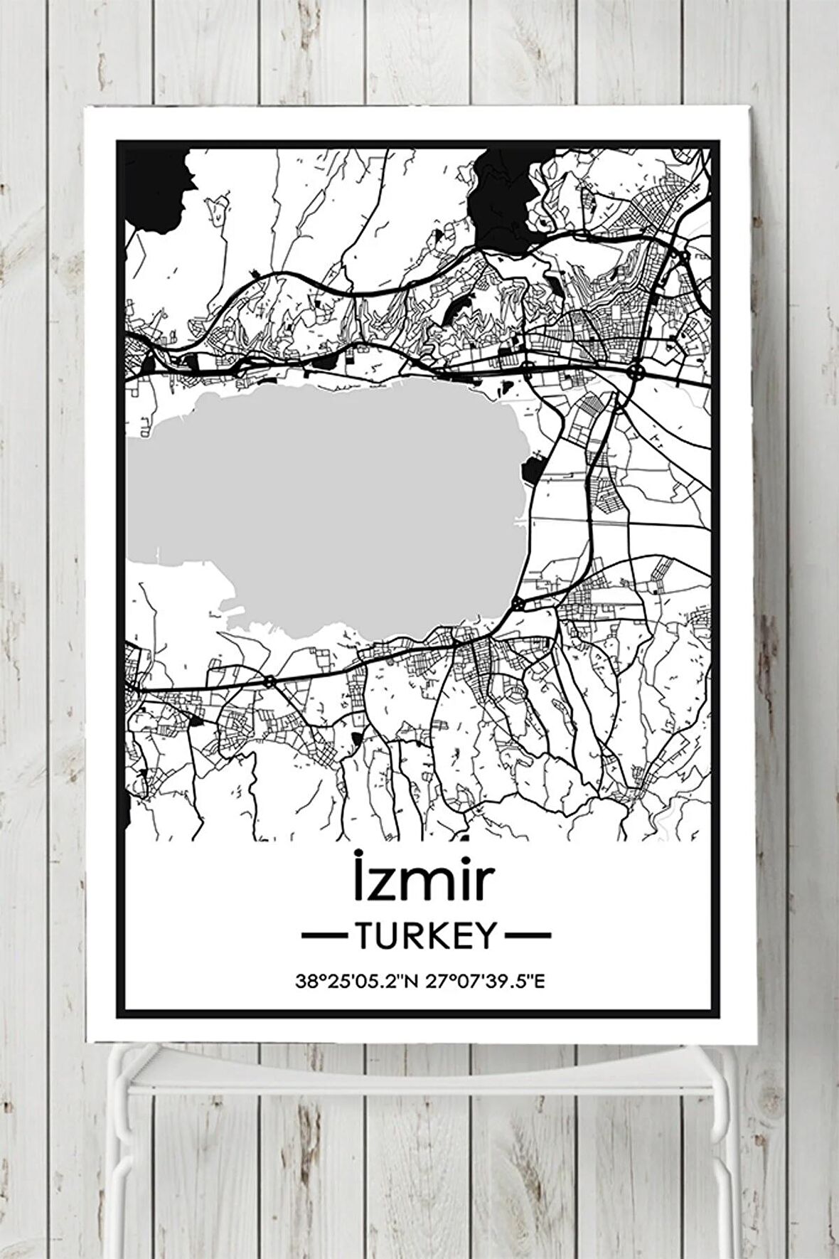 Izmir Harita Dekoratif Tasarım Poster