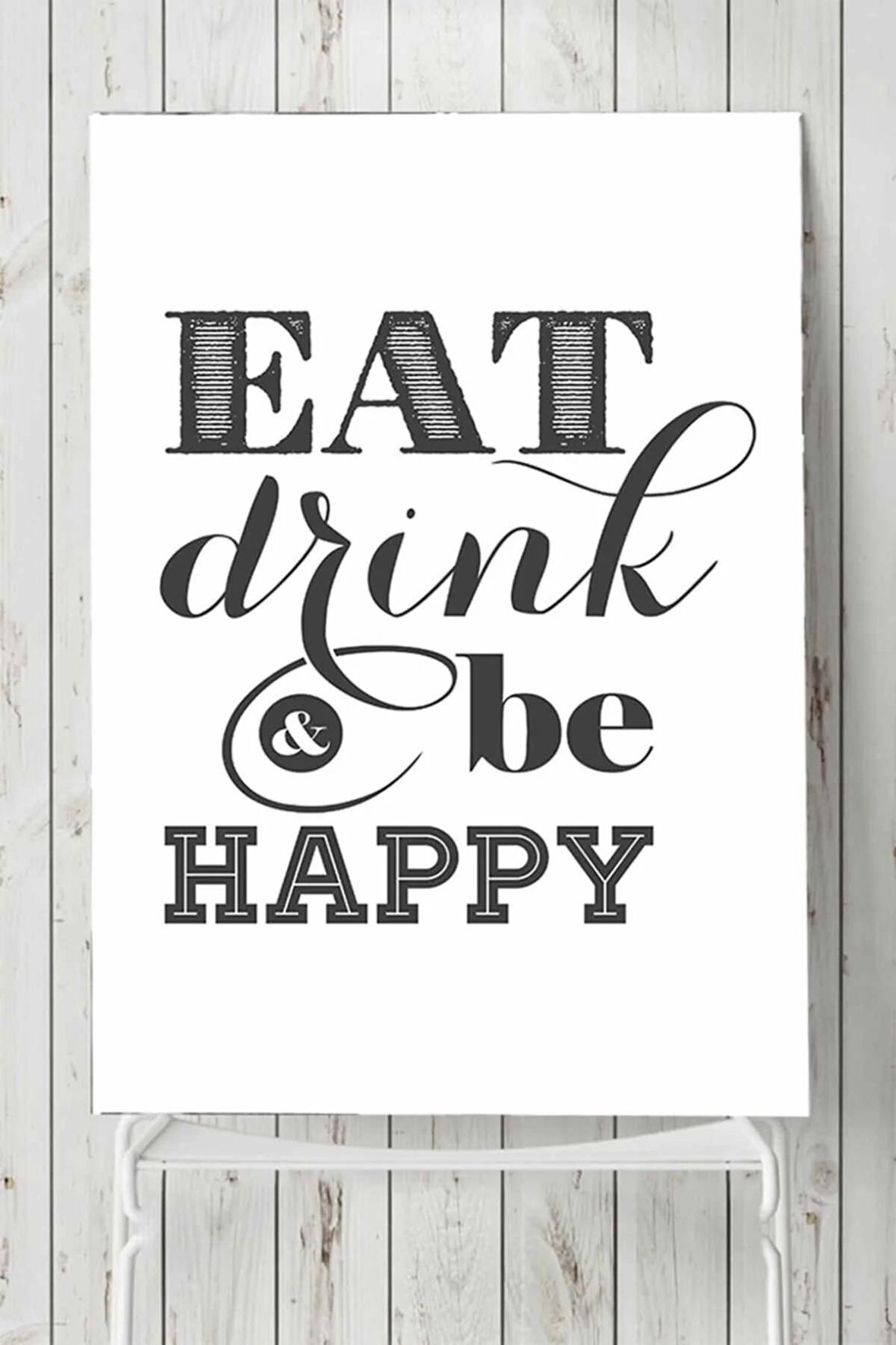 Eat Drink Be Happy Mutfak Poster