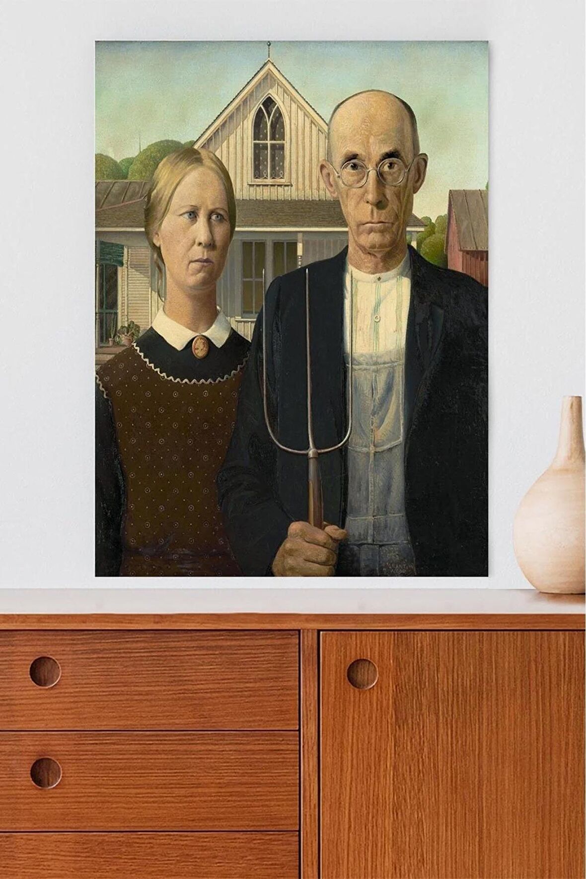 American Gothic - Grant Wood Sanatsal Poster