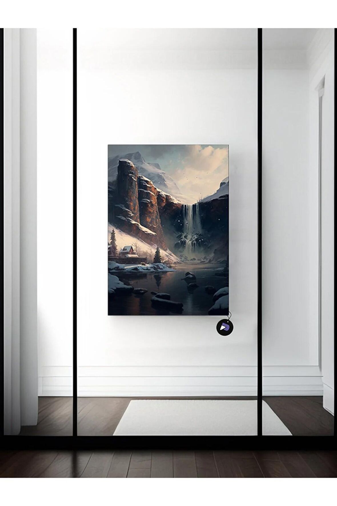 Soğuk Nordik Şelalesi Iskandinav Tarzı Poster