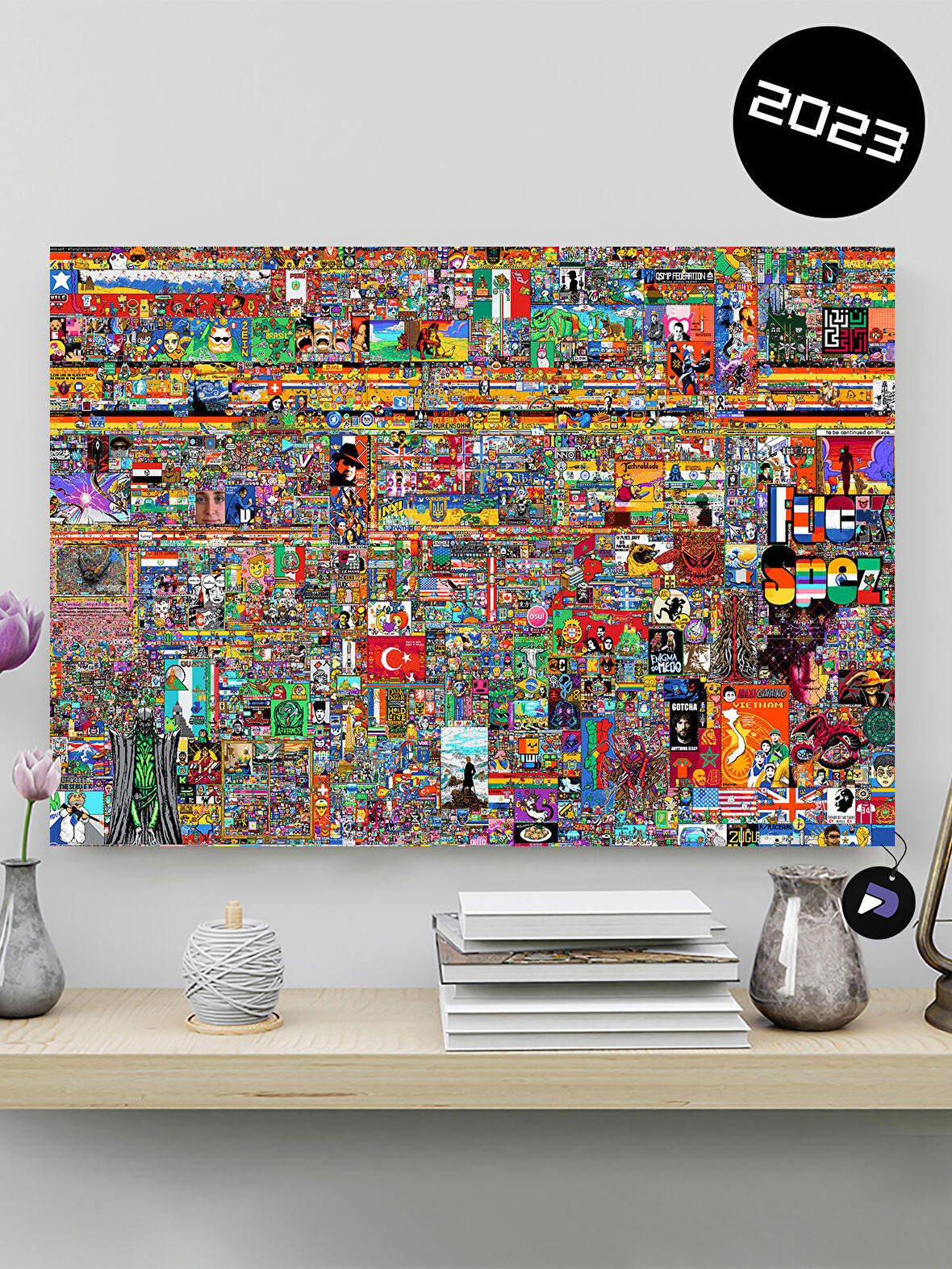 Reddit R Place 2023 Poster, Afiş, R/Place 2023 Son Hali, Dekoratif Duvar Posteri (30x40cm)