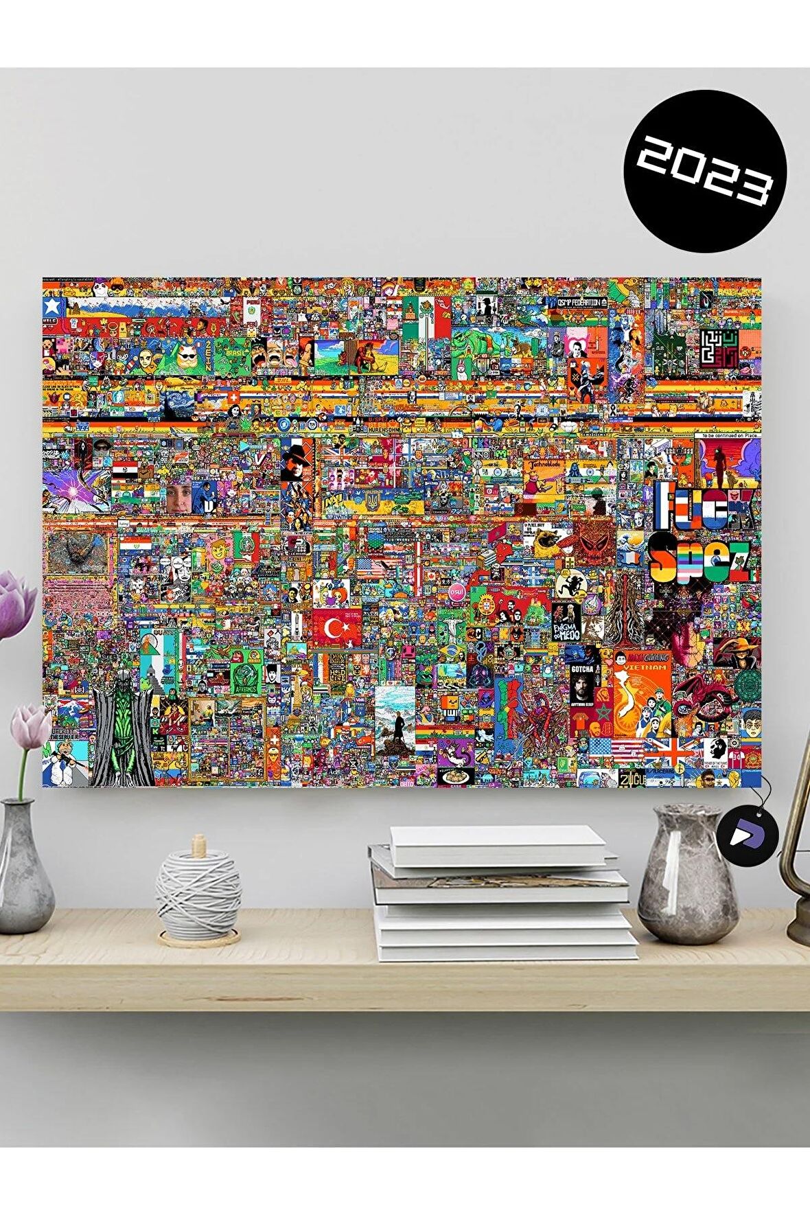 Reddit R Place 2023 Poster, Afiş, R/Place 2023 Son Hali, Dekoratif Duvar Posteri