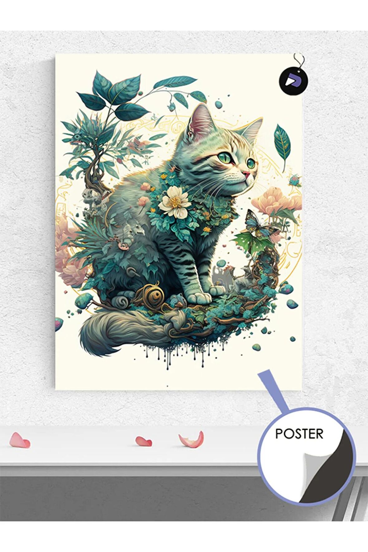 Kedi ve Doğa Hayvan Poster - Afiş - Dekoratif Duvar Posteri