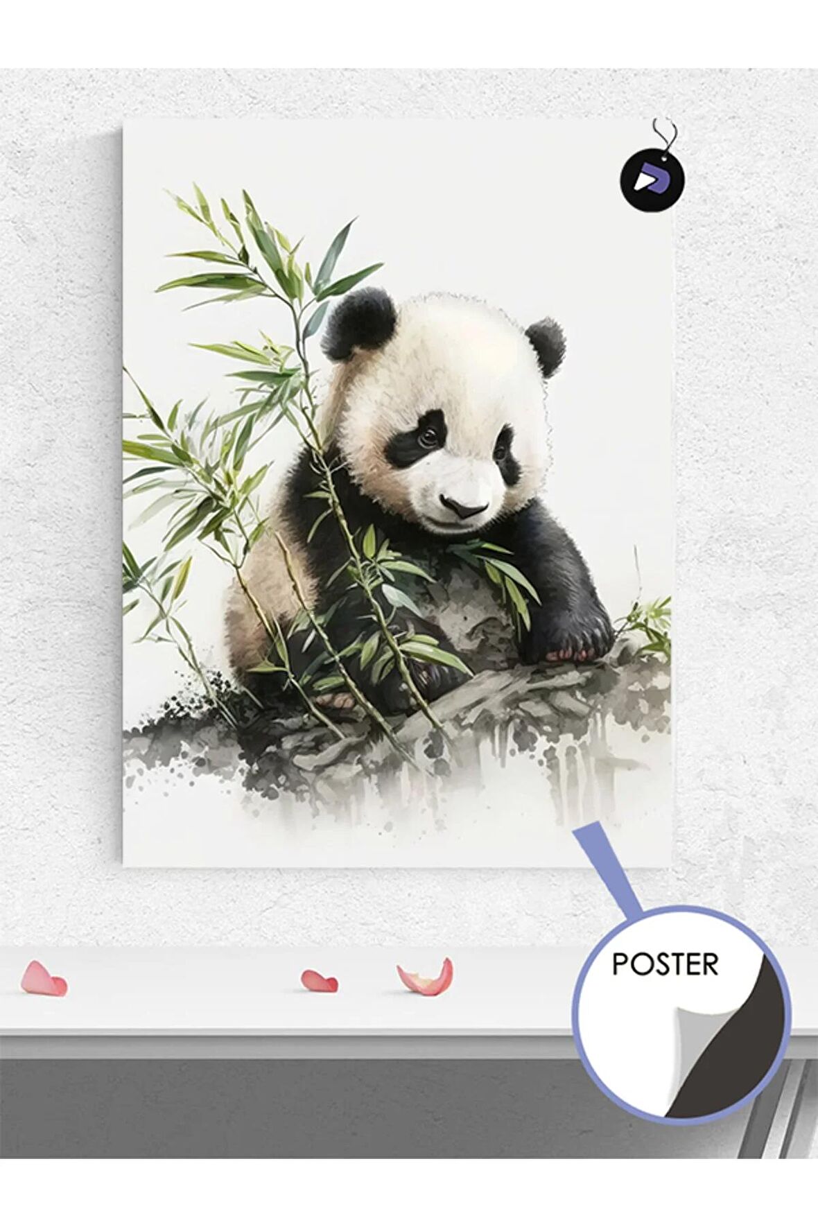 Panda ve Bambu Hayvan Poster - Afiş - Dekoratif Duvar Posteri