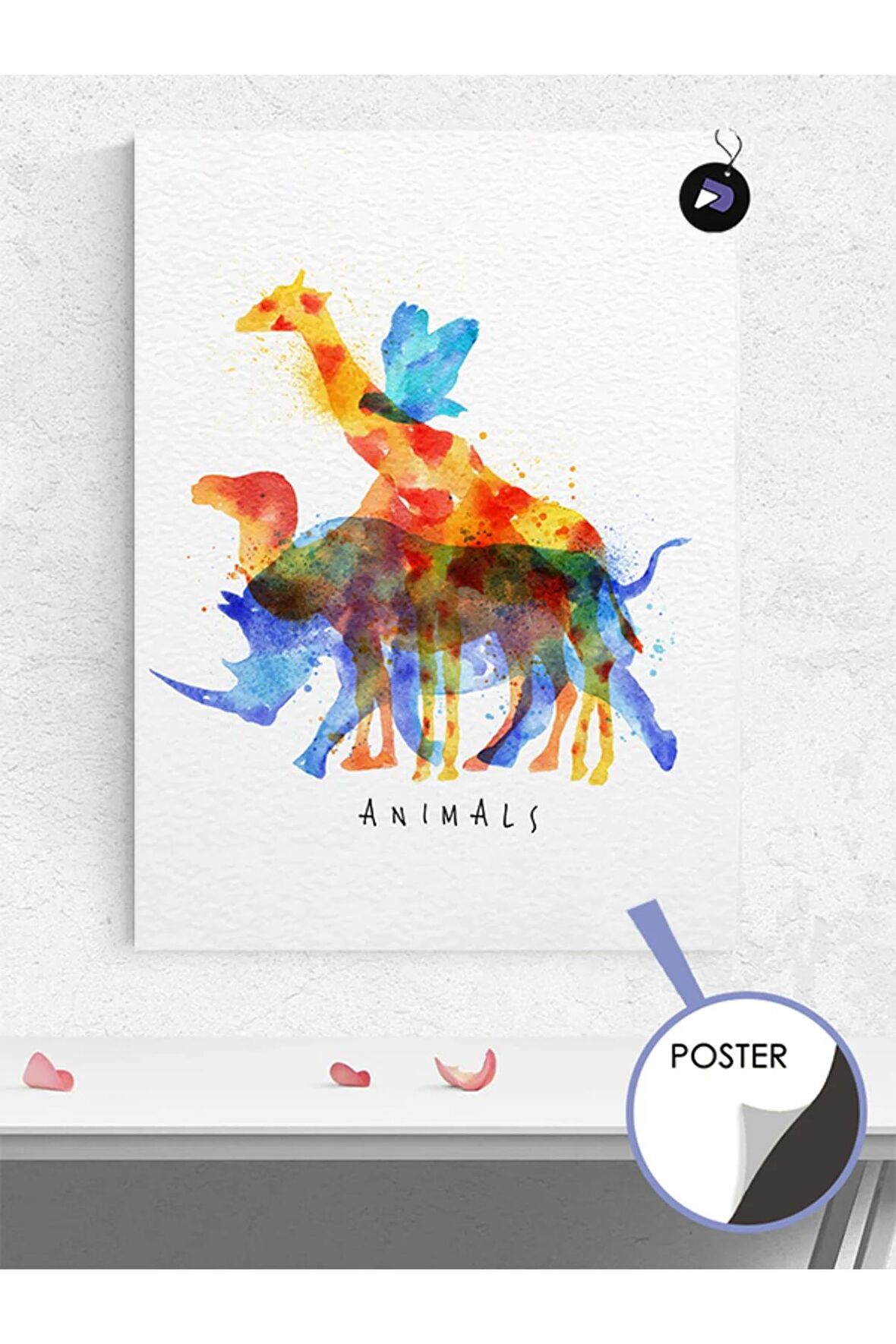 Soyut Hayvanlar Alemi Hayvan Poster - Afiş - Dekoratif Duvar Posteri
