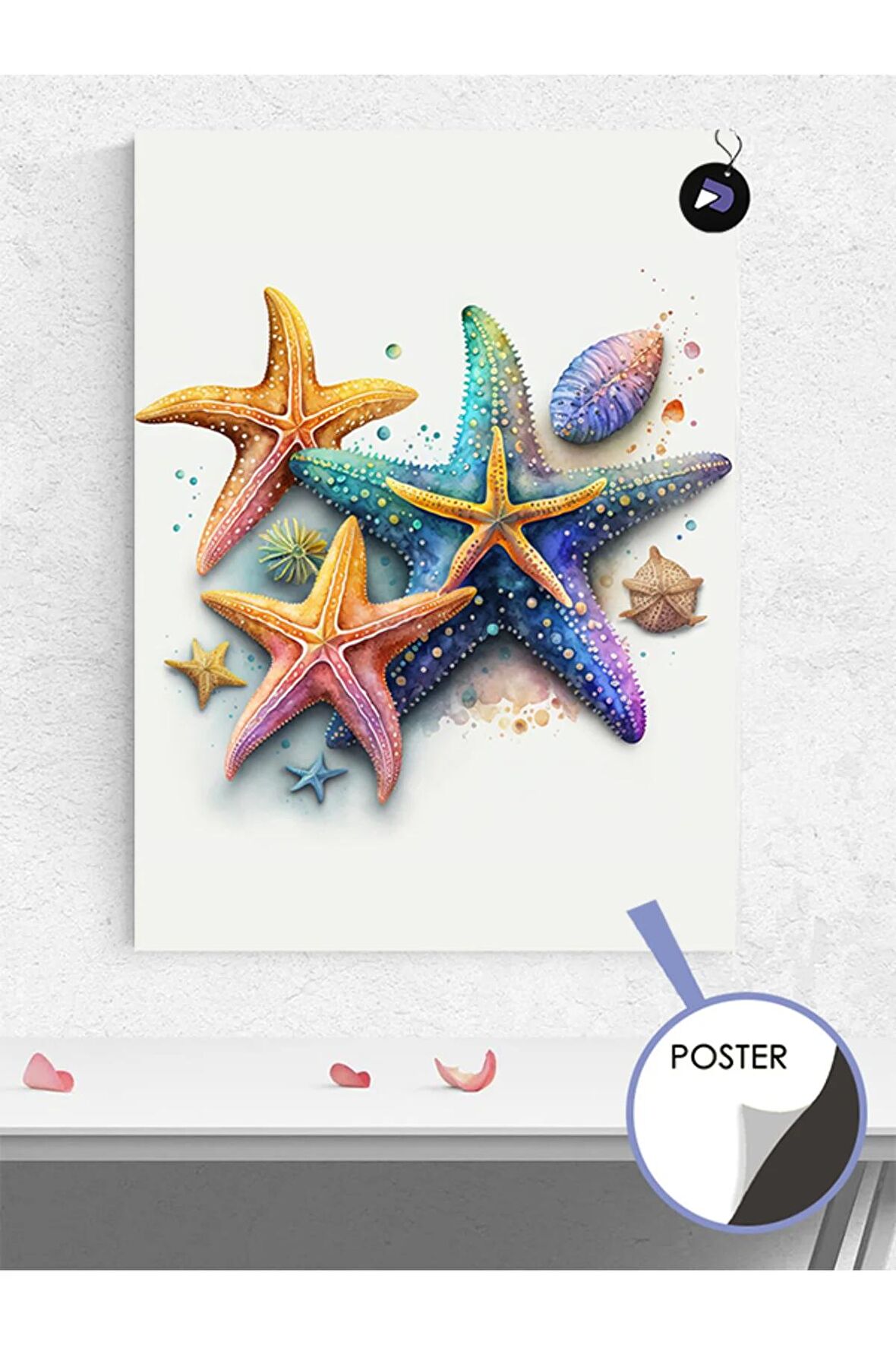 Deniz Yıldızı Ailesi Hayvan Poster - Afiş - Dekoratif Duvar Posteri