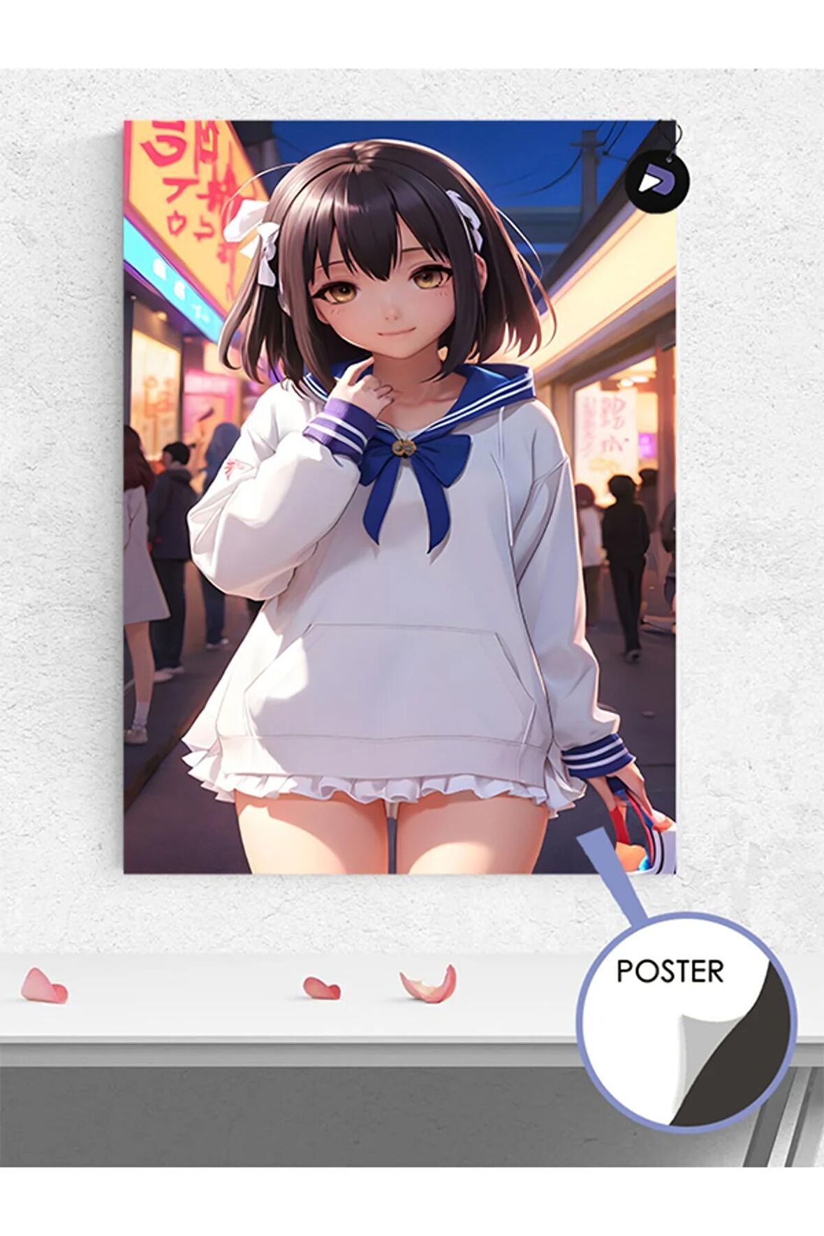 Beyazlı Anime Kızı Manga Anime Poster - Afiş - Dekoratif Duvar Posteri