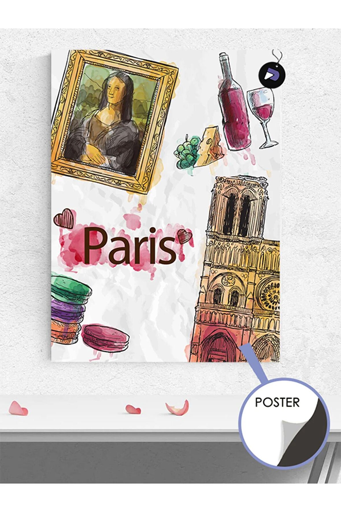 Fransa Paris Esintileri Poster - Afiş - Dekoratif Duvar Posteri