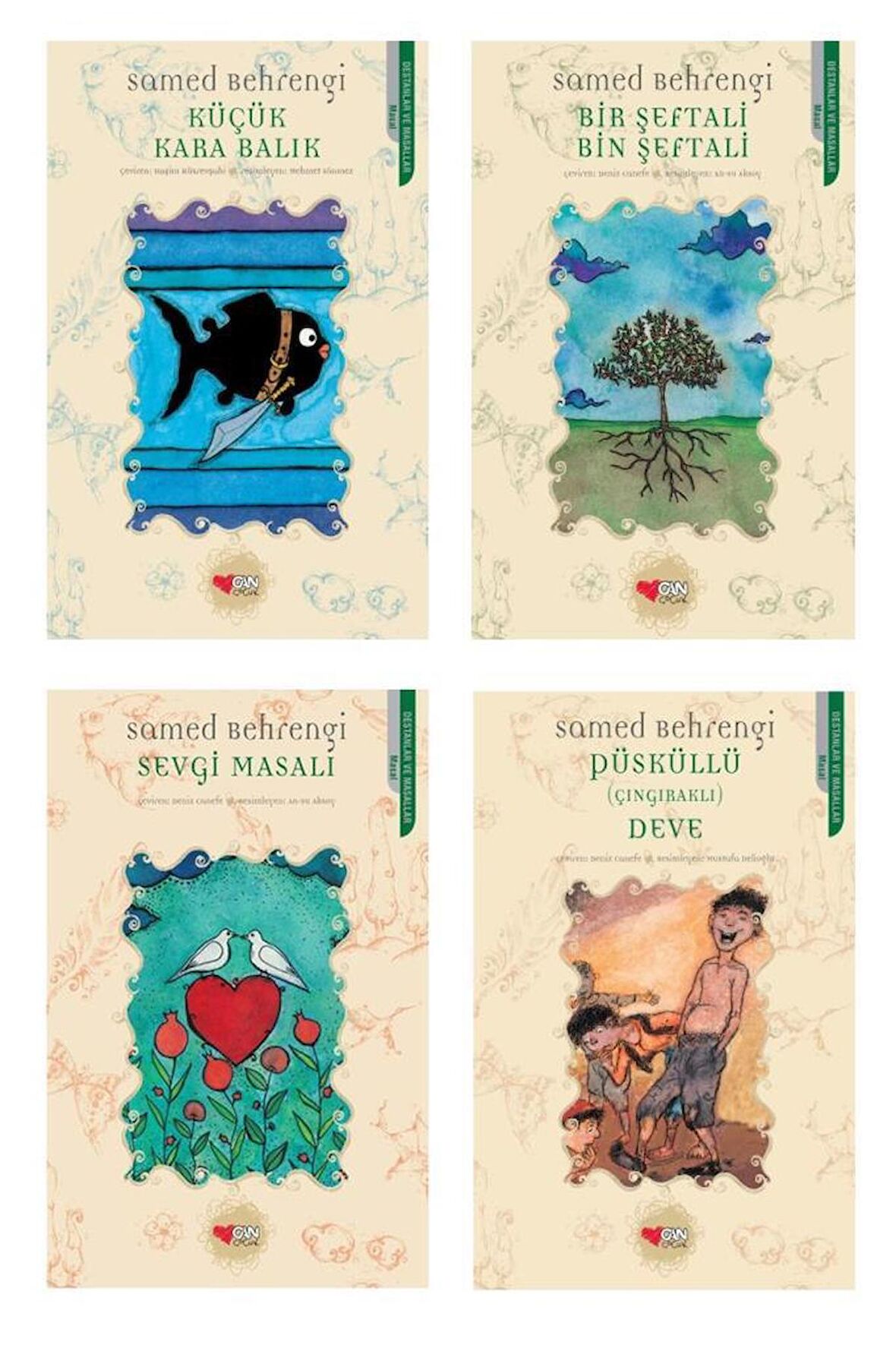 Can Samed Behrengi Seti 4 Kitap (Küçük Kara Balık + Bir Şeftali Bin Şeftali + Sevgi Masalı + Püsküllü Deve)