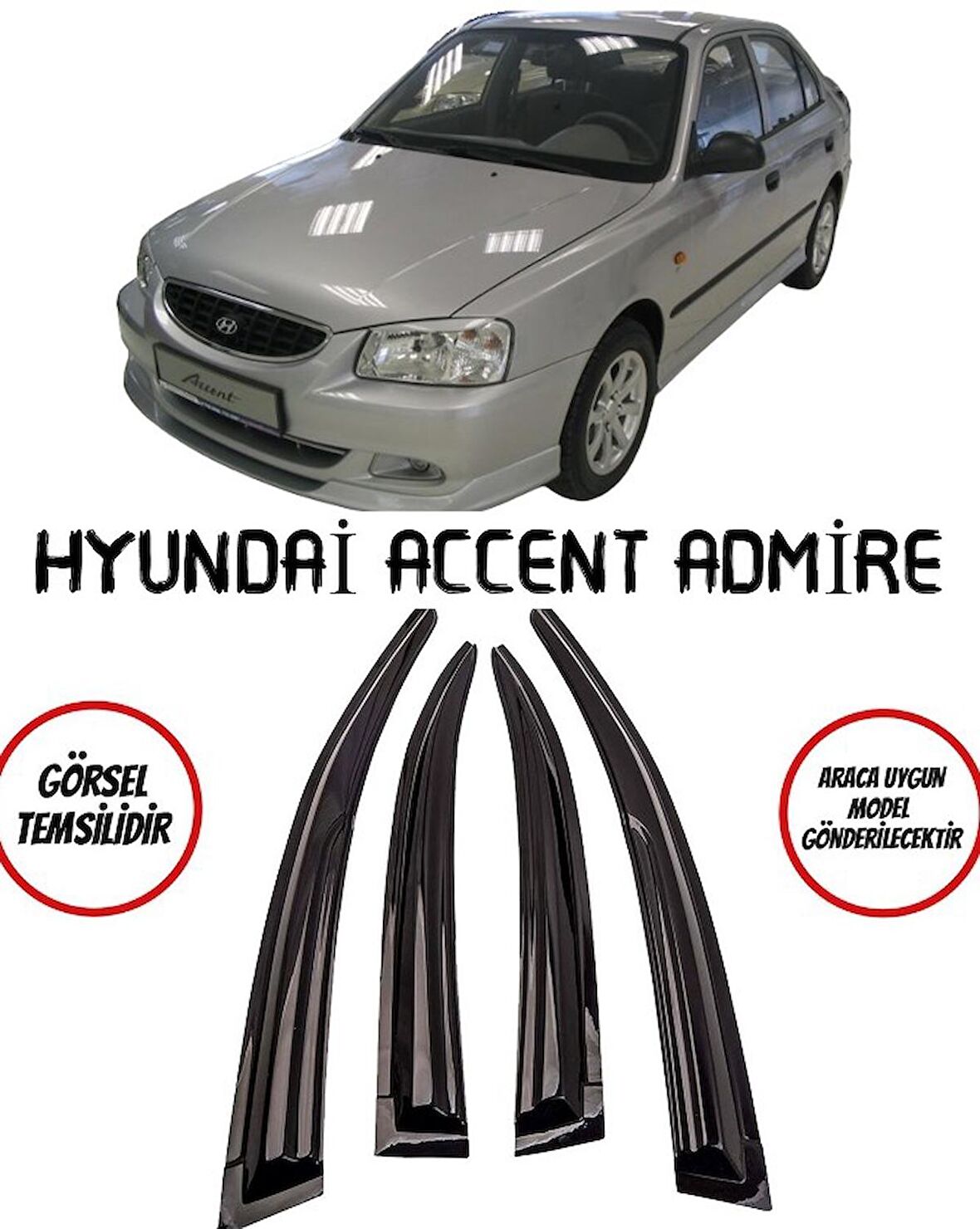 Balp Hyundai Accent Admire 2003-2005 Arası Cam Rüzgarlığı 4lü