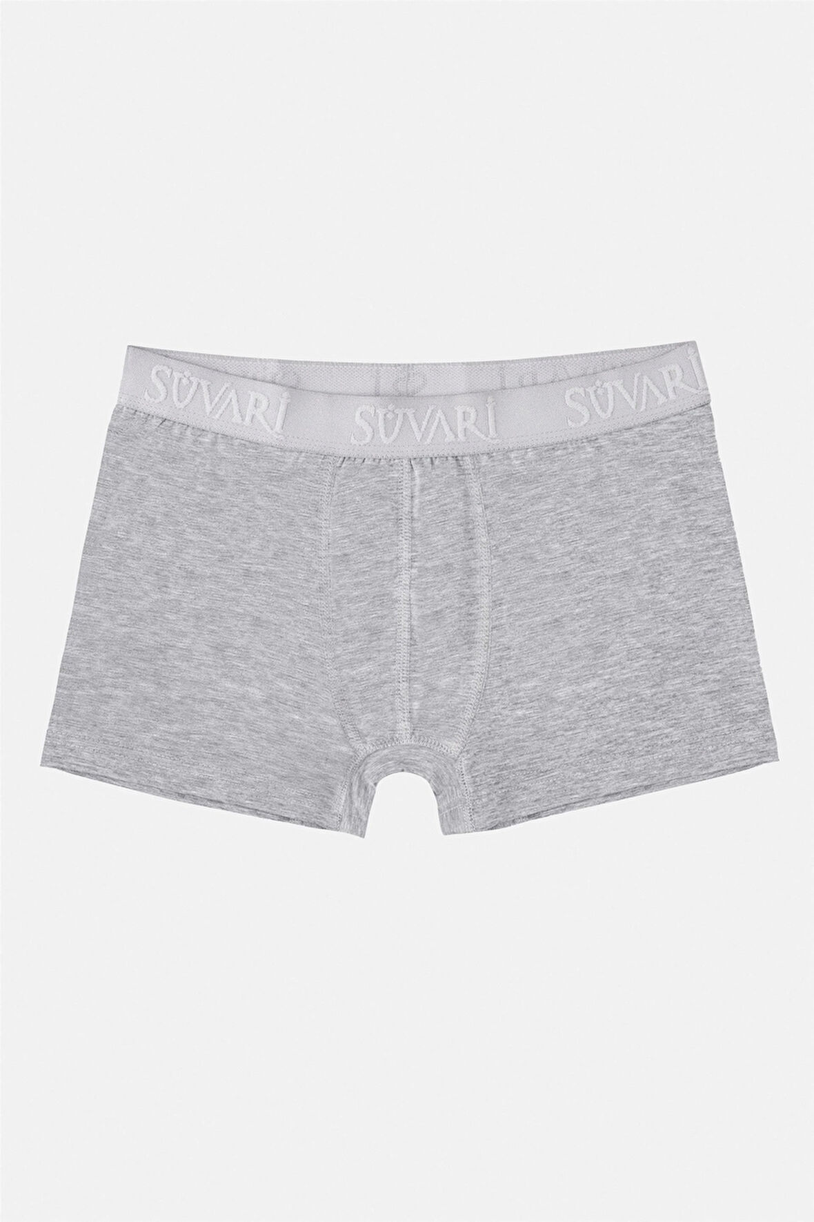 Gri Regular Düz Boxer