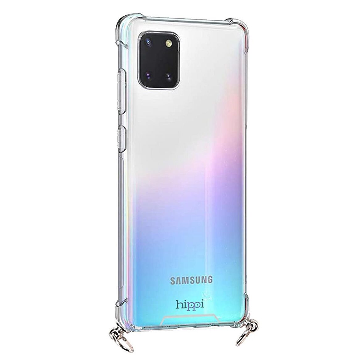 Hippi Samsung Galaxy S10 Lite Uyumlu Darbe Emici Sert Şeffaf Askılı Telefon Kılıfı