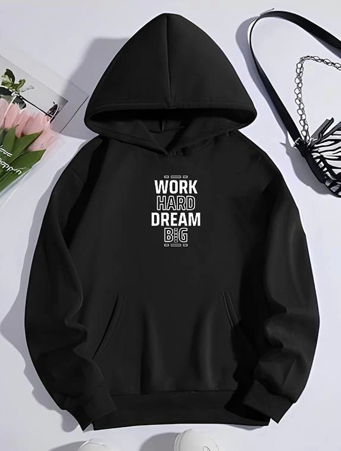 MDB Kışlık Üç İplik Kapşonlu weathirt  iyah