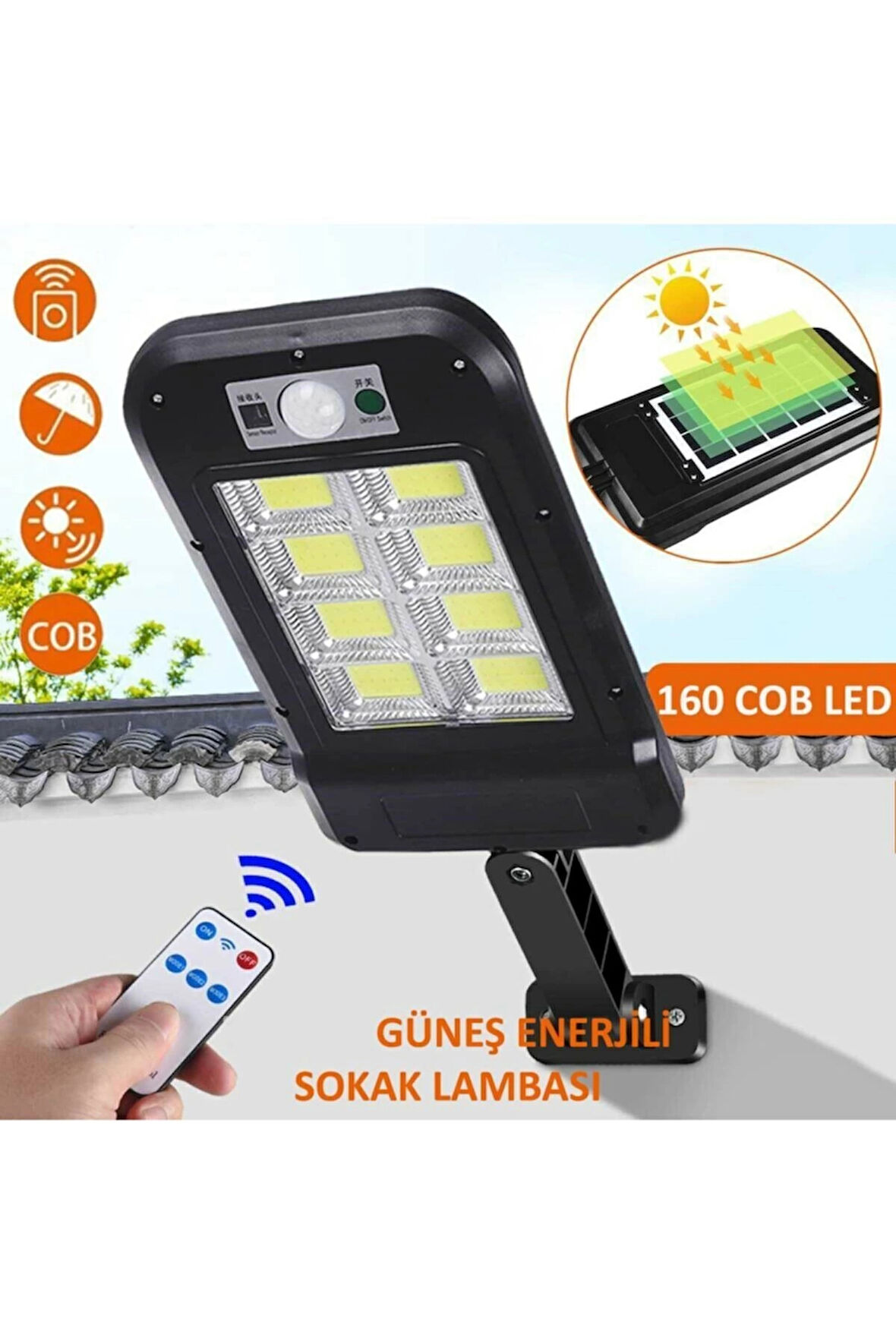 MDB Uzaktan Kumandalı 160 Led Solar Bahçe Lambası