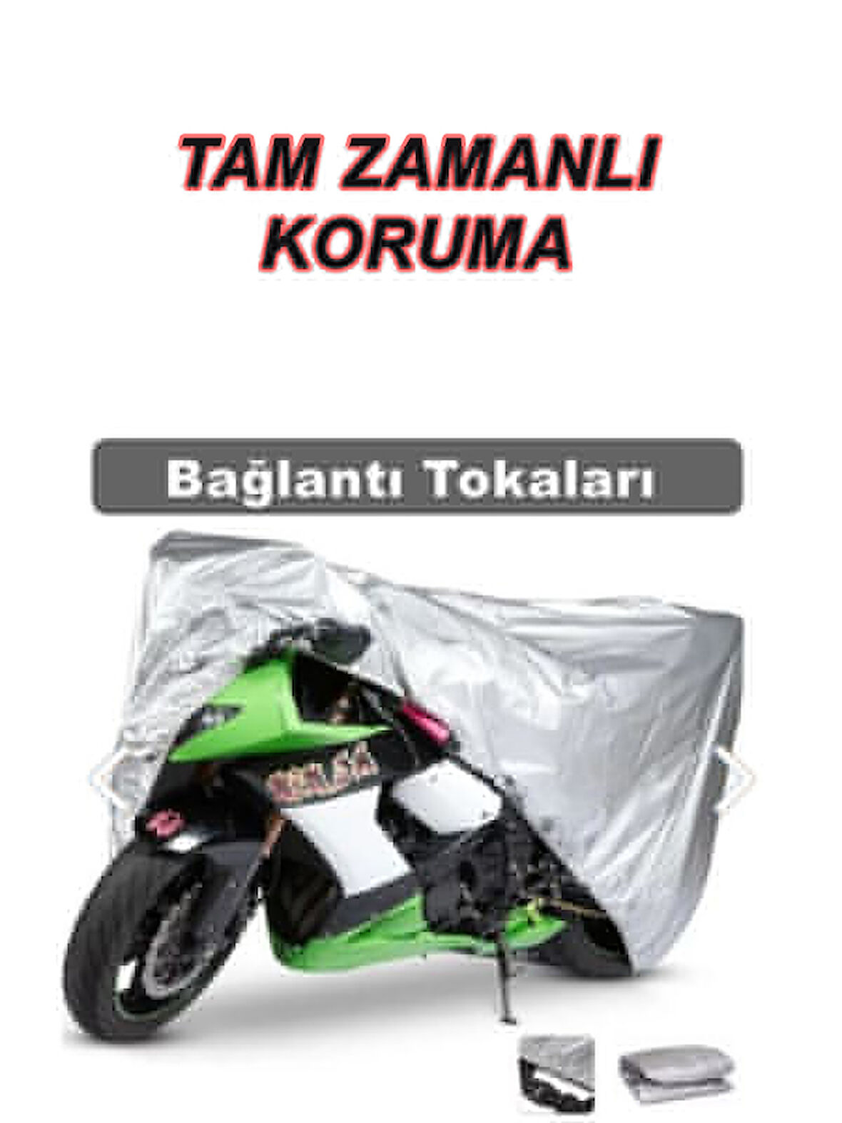 Bajaj Pulsar Rs 200 Uyumlu (Bağlantı Tokalı) 4 Mevsim Koruyan Motosiklet Brandası Gri