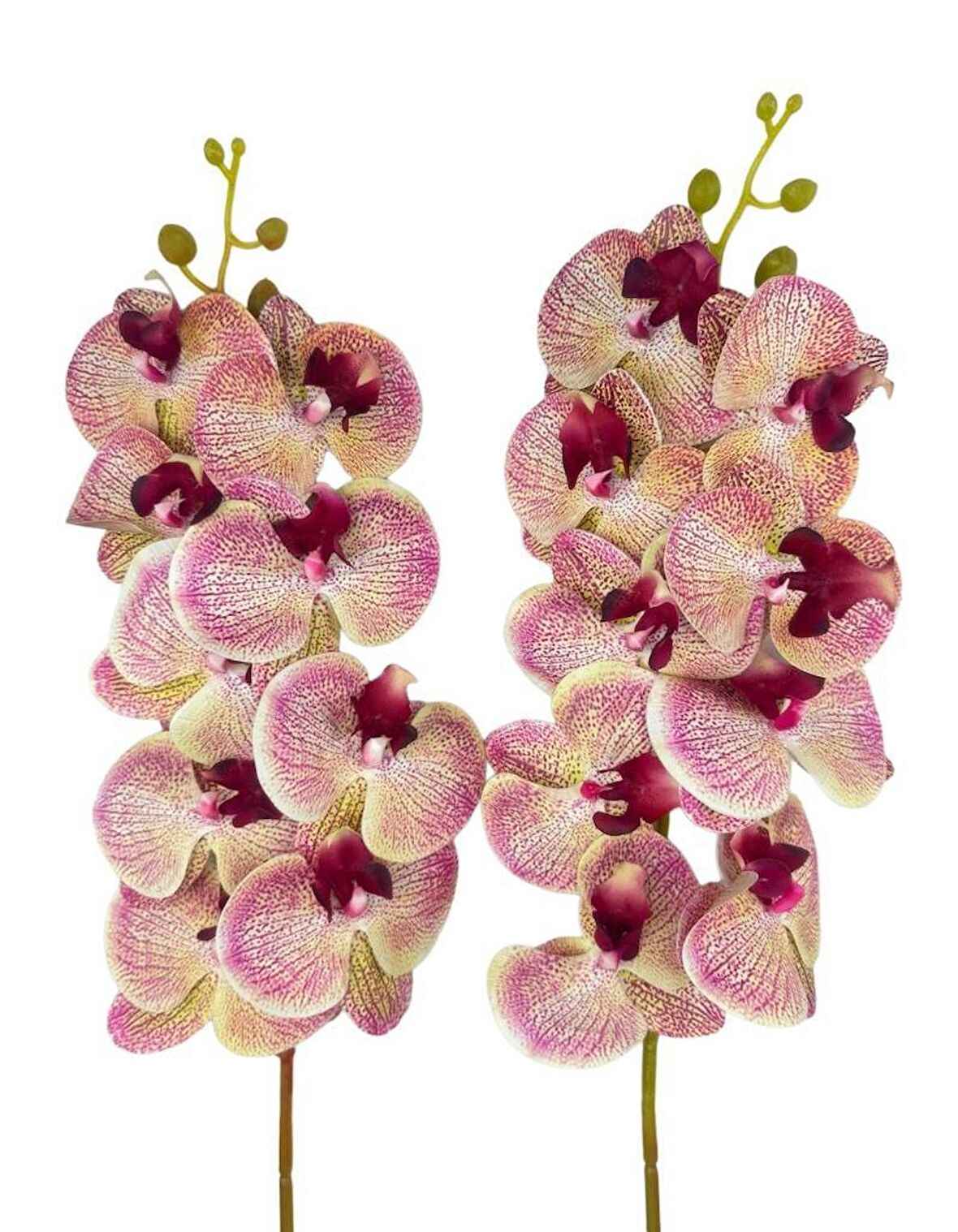 Yapay Çiçek Çilli Pembe Islak Orkide Gerçeksi Doku Uzun Dal 90 cm