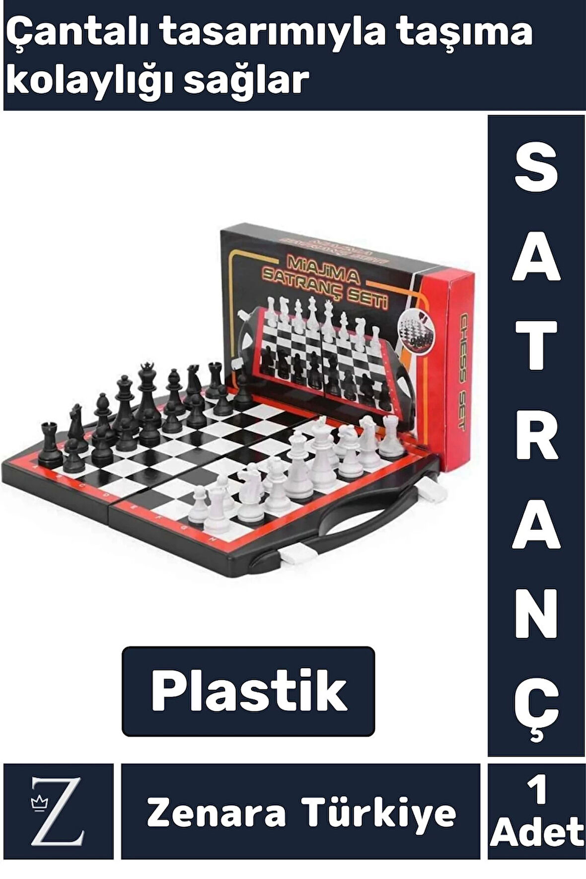 Premium Stratejik Düşünme Odaklanma Hafıza Sosyal Gelişim Çantalı Tasarım Plastik SATRANÇ