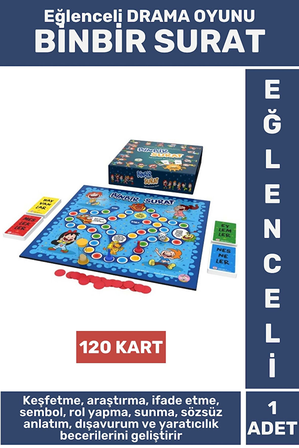 Premium Eğitici Drama Rol Yapma Yaratıcılık İfade Etme Beceri Eğlenceli Drama Oyunu BİNBİR SURAT