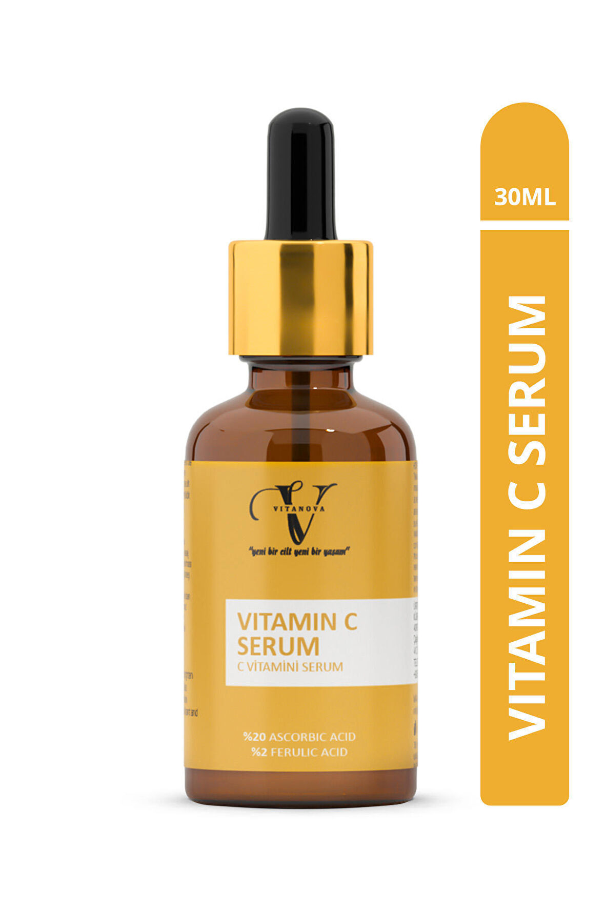 Leke Karşıtı Cilt Aydınlatıcı C Vitamini Serum 30 ml ( %20 C vitamini - %2 Ferulic Acid)