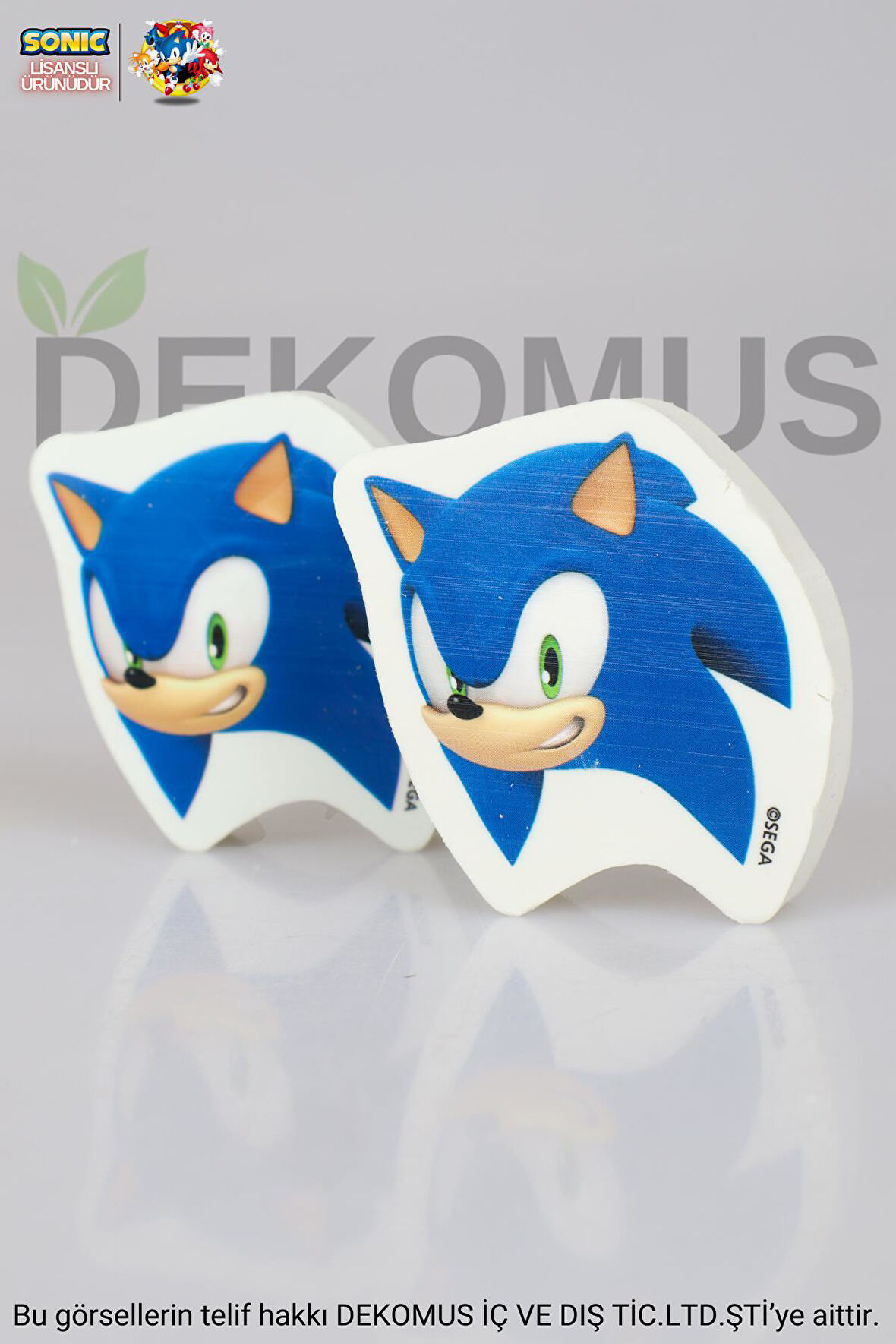 YENİ SEZON LİSANSLI SONIC 2 ADET KALEME TAKILABİLİR SİLGİ 