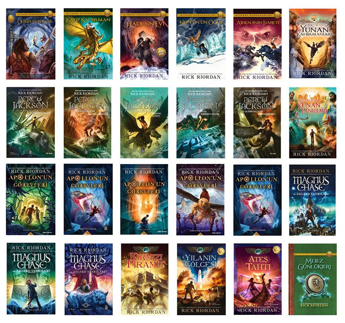 Rick Riordan Seti 24 Kitap (Olimpos Kahramanları - Kane Günceleri - Apollonun Görevleri - Magnus Chase - Percy Jackson ve Olimposlular 